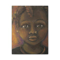 Afrocentric Portrait Matte Stretched Canvas – Soulful Child Face Wall Art