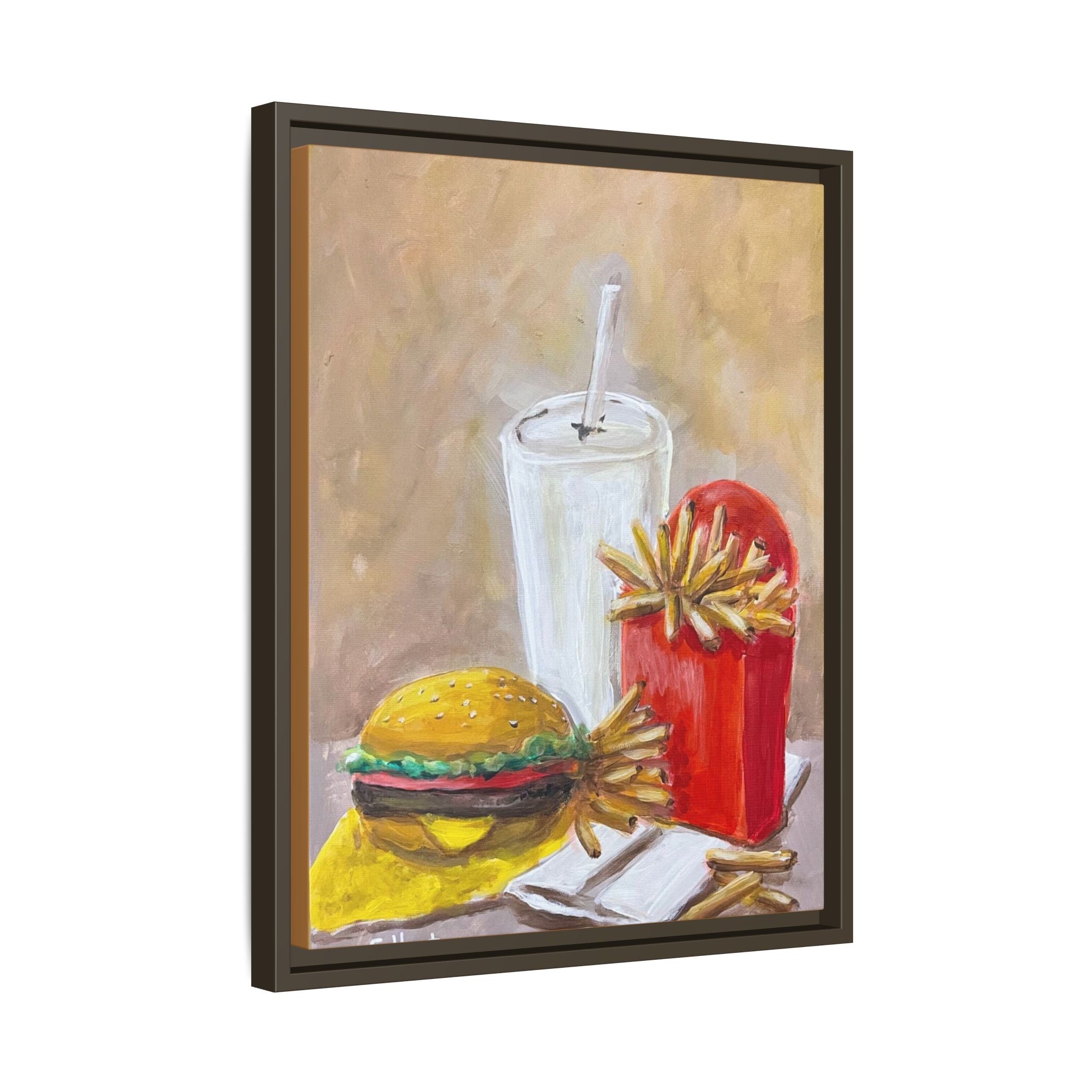 Fast Food Still Life Matte Canvas Framed Wall Art