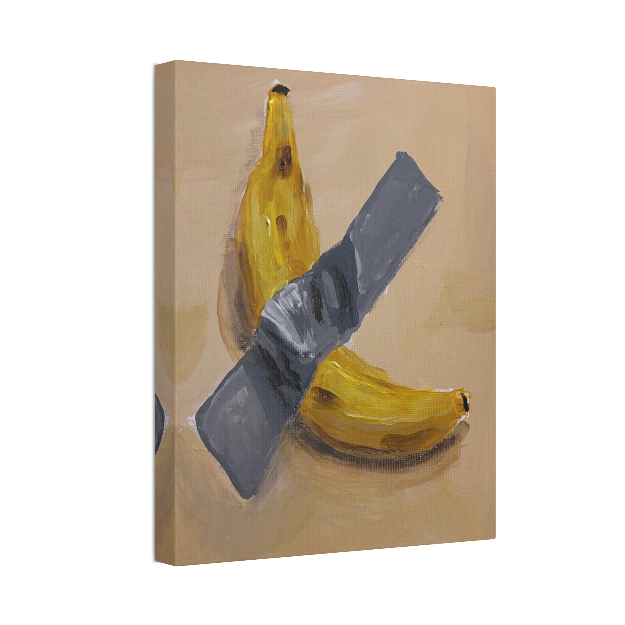Duct Tape Banana Satire Canvas Print — Modern Pop Art Wall Decor