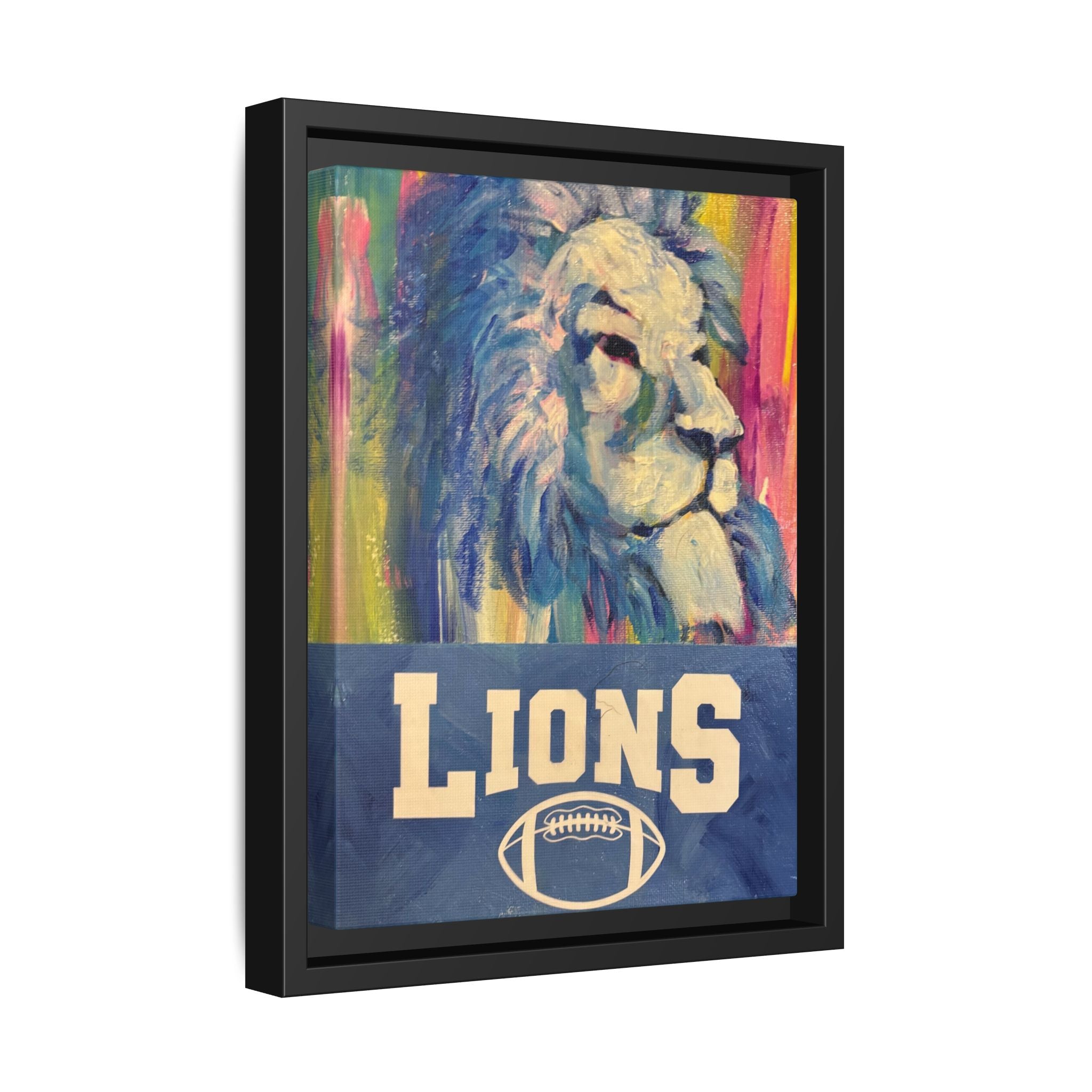 Lion, Matte Canvas, Framed (Multi-color)