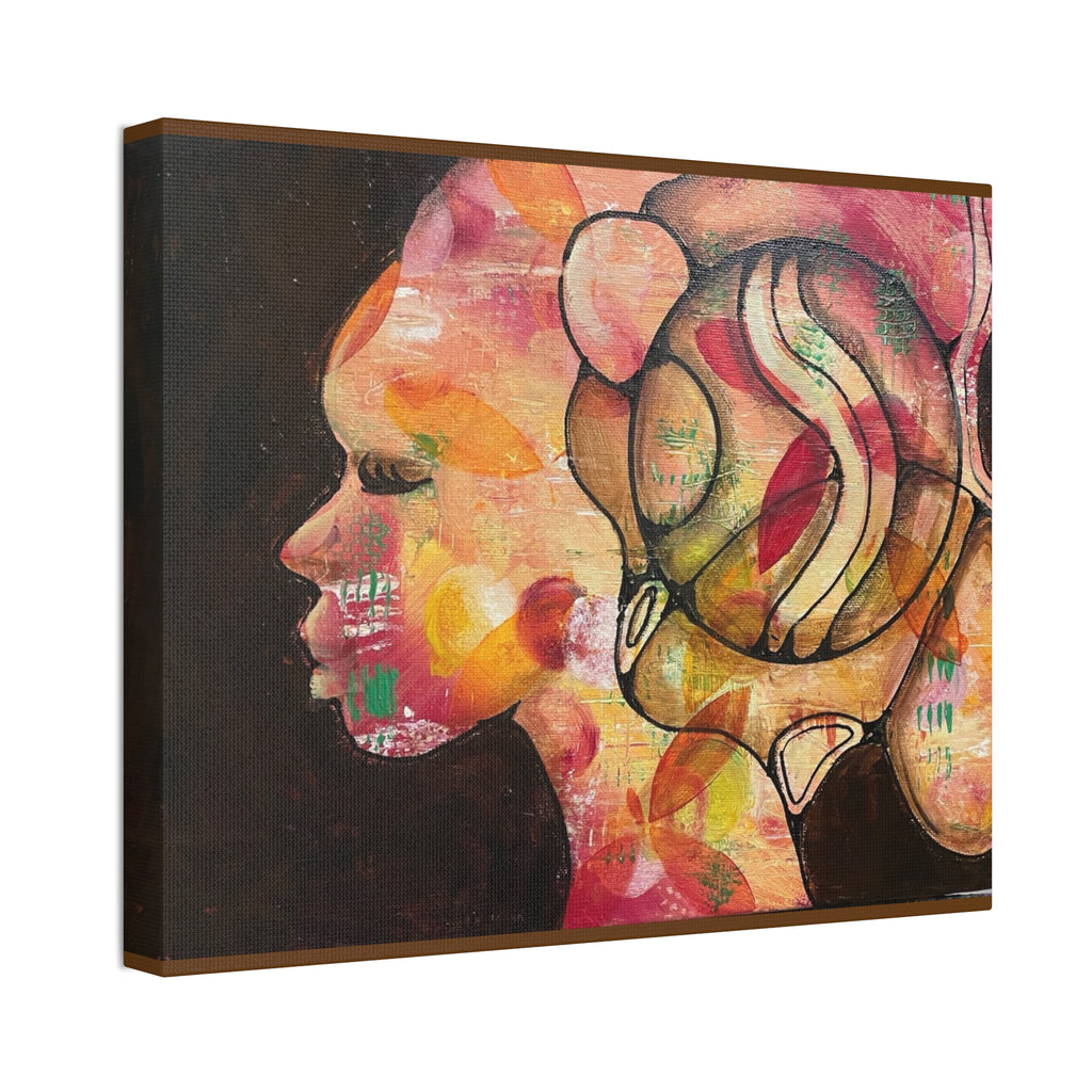 Abstract Woman Profile Canvas Print — Colorful Contemporary Wall Art