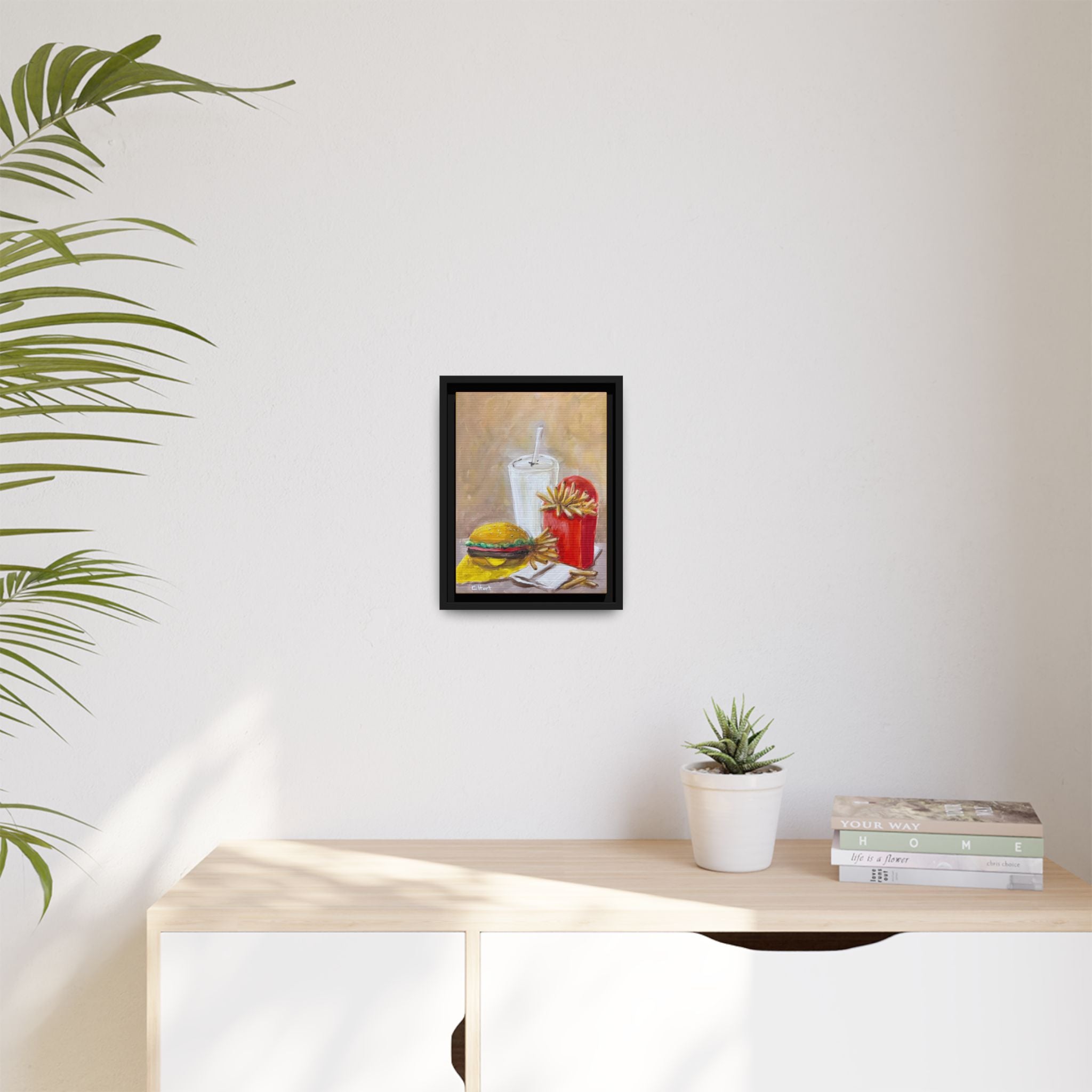 Fast Food Still Life Matte Canvas Framed Wall Art