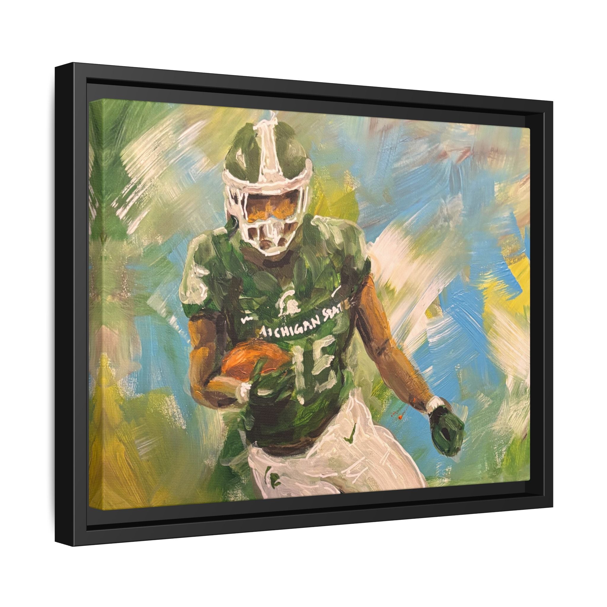 Abstract Football Matte Canvas, Framed (Multi-color)