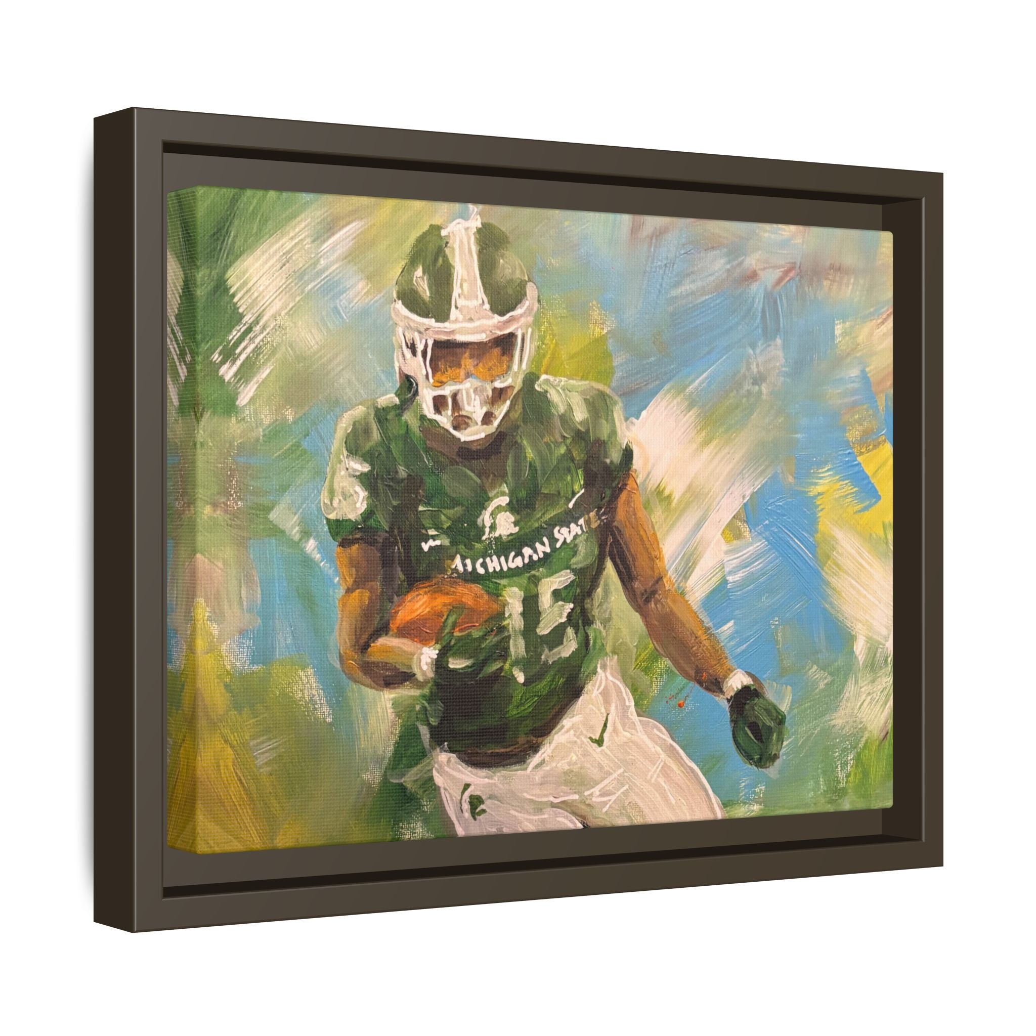 Abstract Football Matte Canvas, Framed (Multi-color)