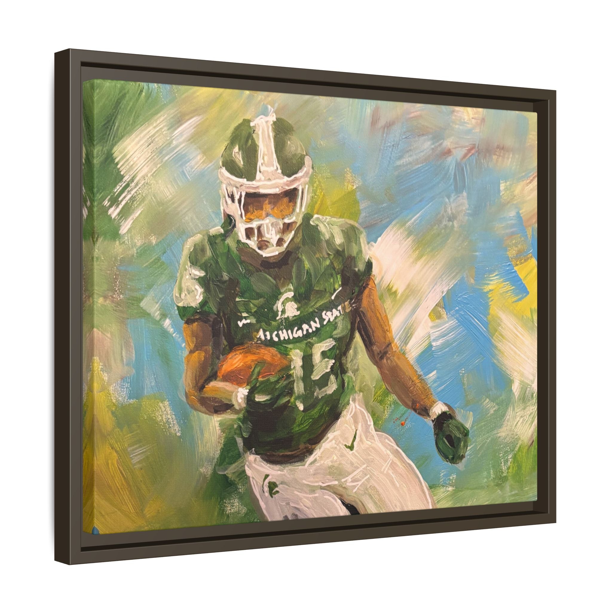Abstract Football Matte Canvas, Framed (Multi-color)