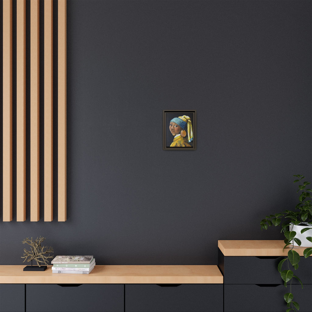 Girl with a Copper Earring, Framed Matte Canvas Print — new take on a classic.