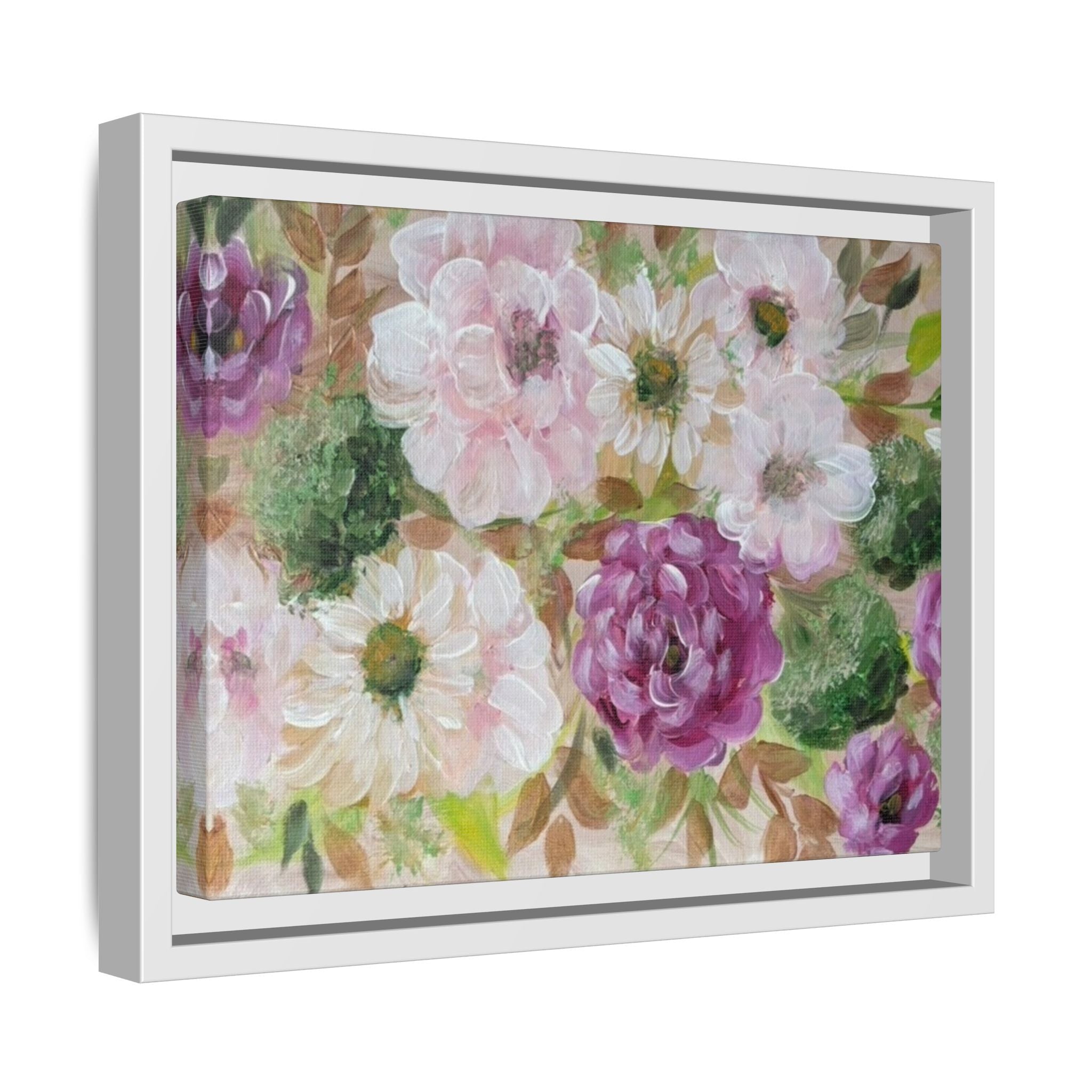 Floral Canvas Print — Pink & Mauve Watercolor Peonies