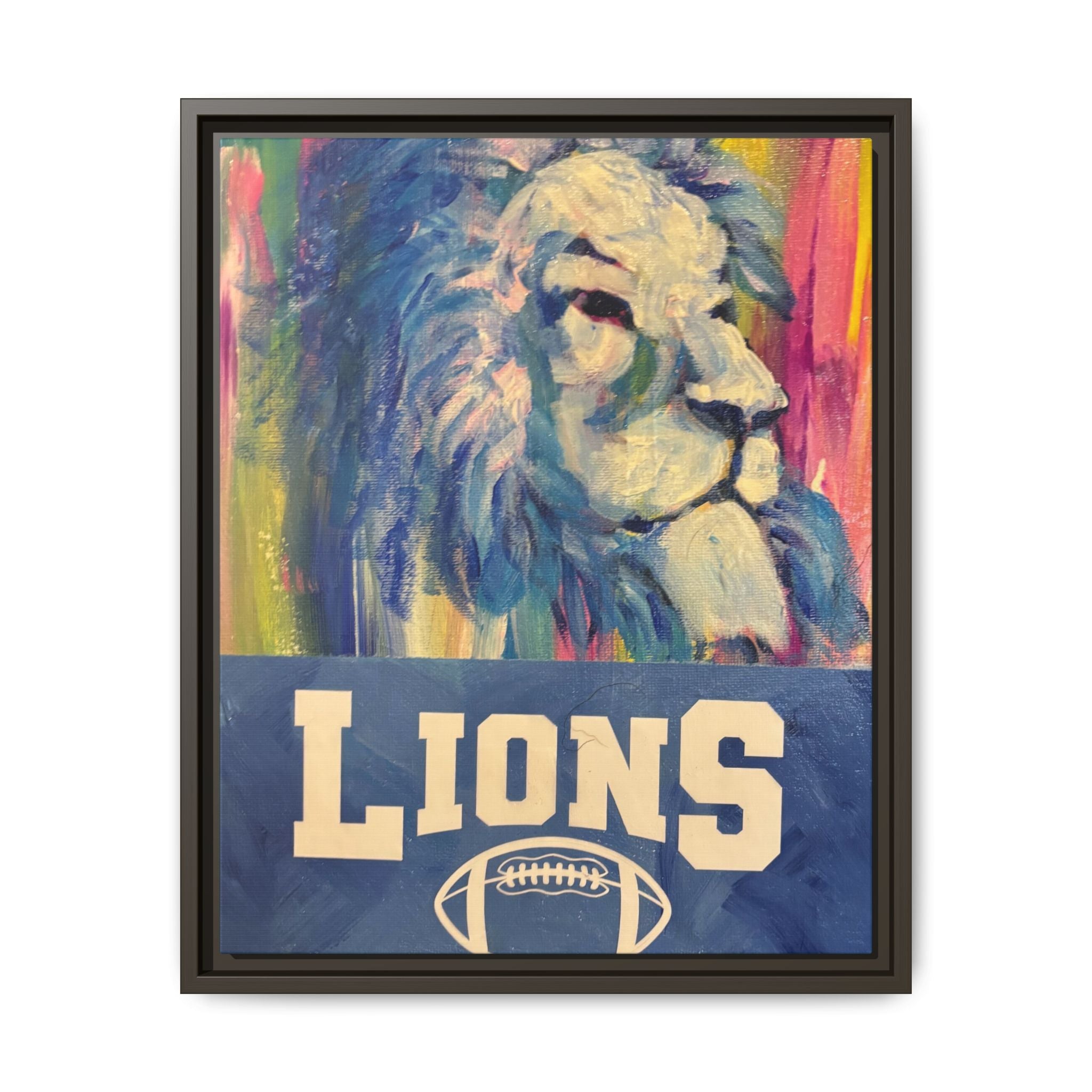 Lion, Matte Canvas, Framed (Multi-color)