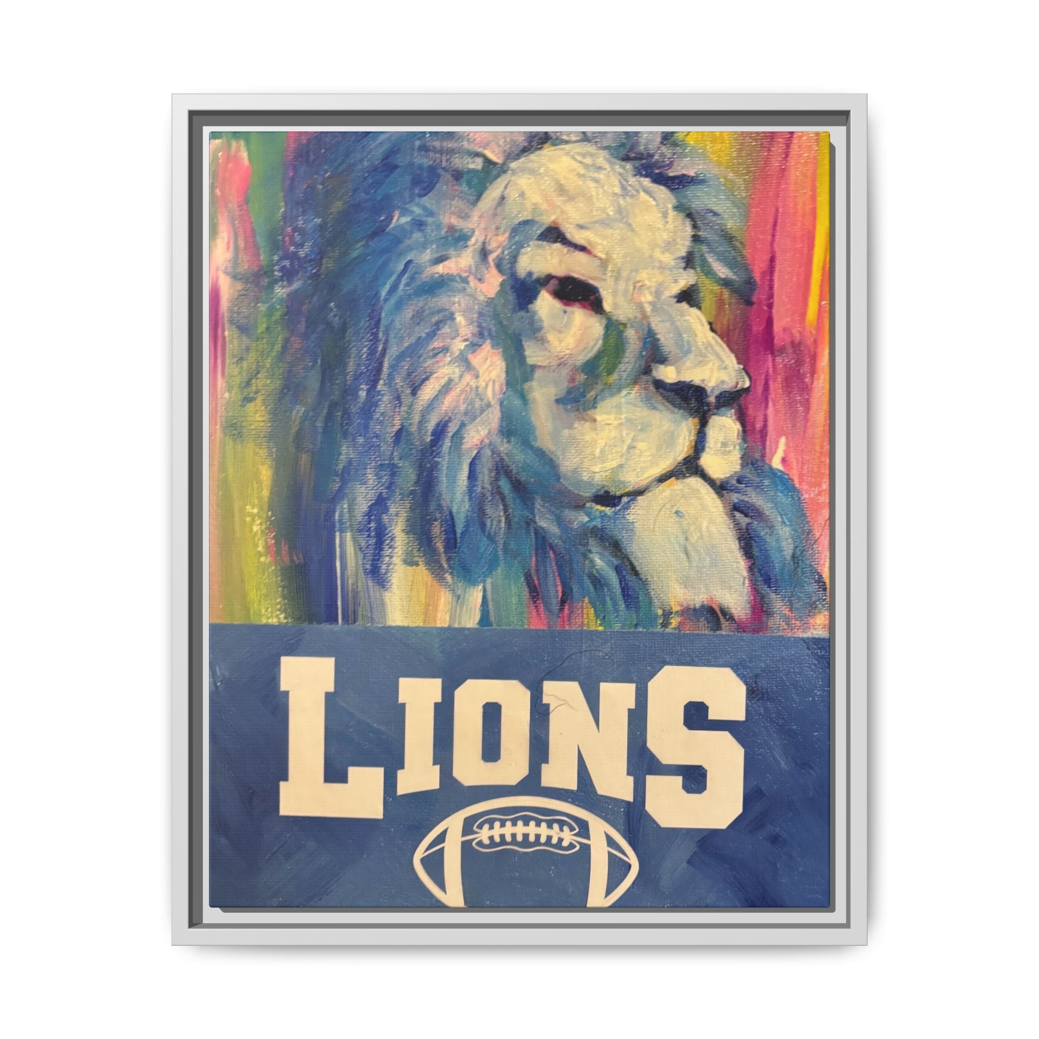 Lion, Matte Canvas, Framed (Multi-color)