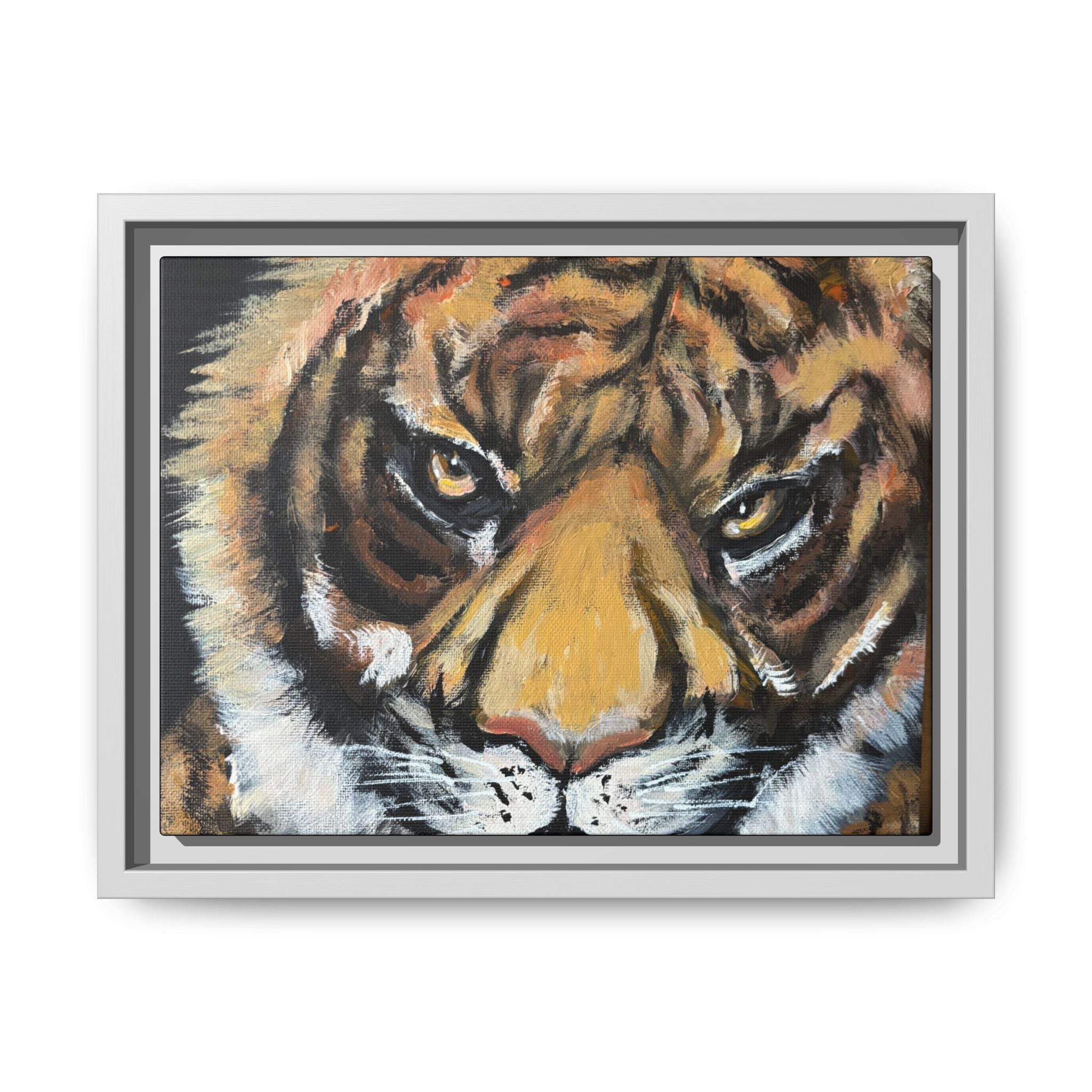 Tiger, Matte Canvas, Framed (Multi-color)
