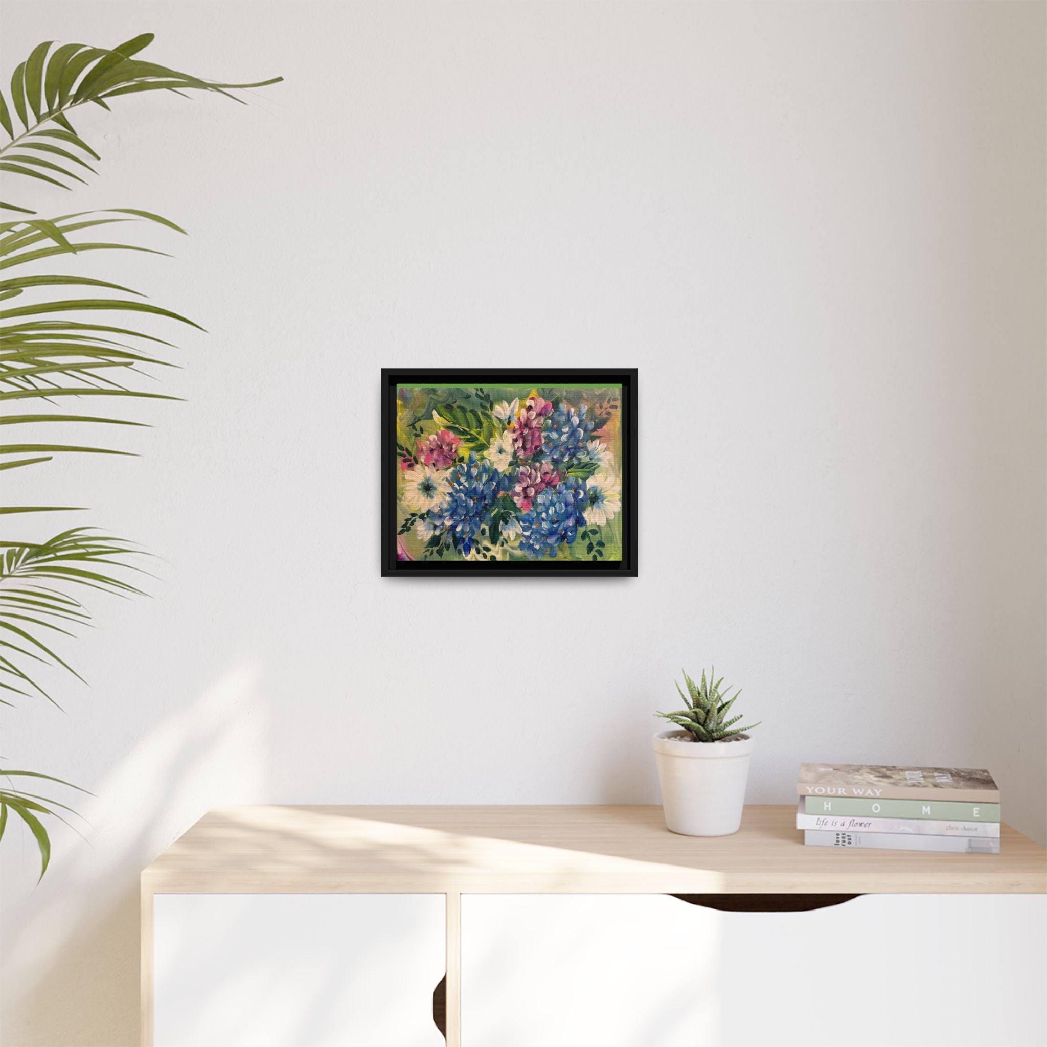 Floral Abstract Matte Canvas, Framed (Multi-color)