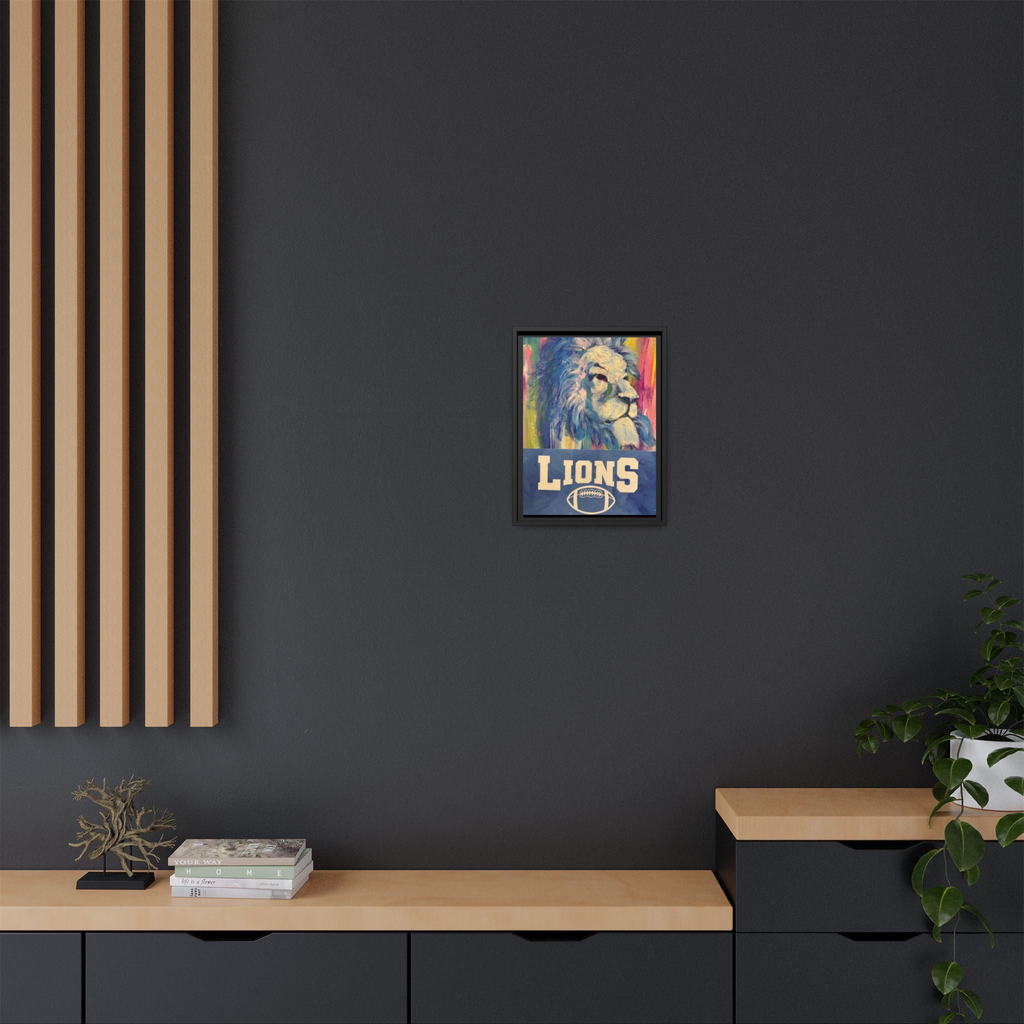 Lion, Matte Canvas, Framed (Multi-color)