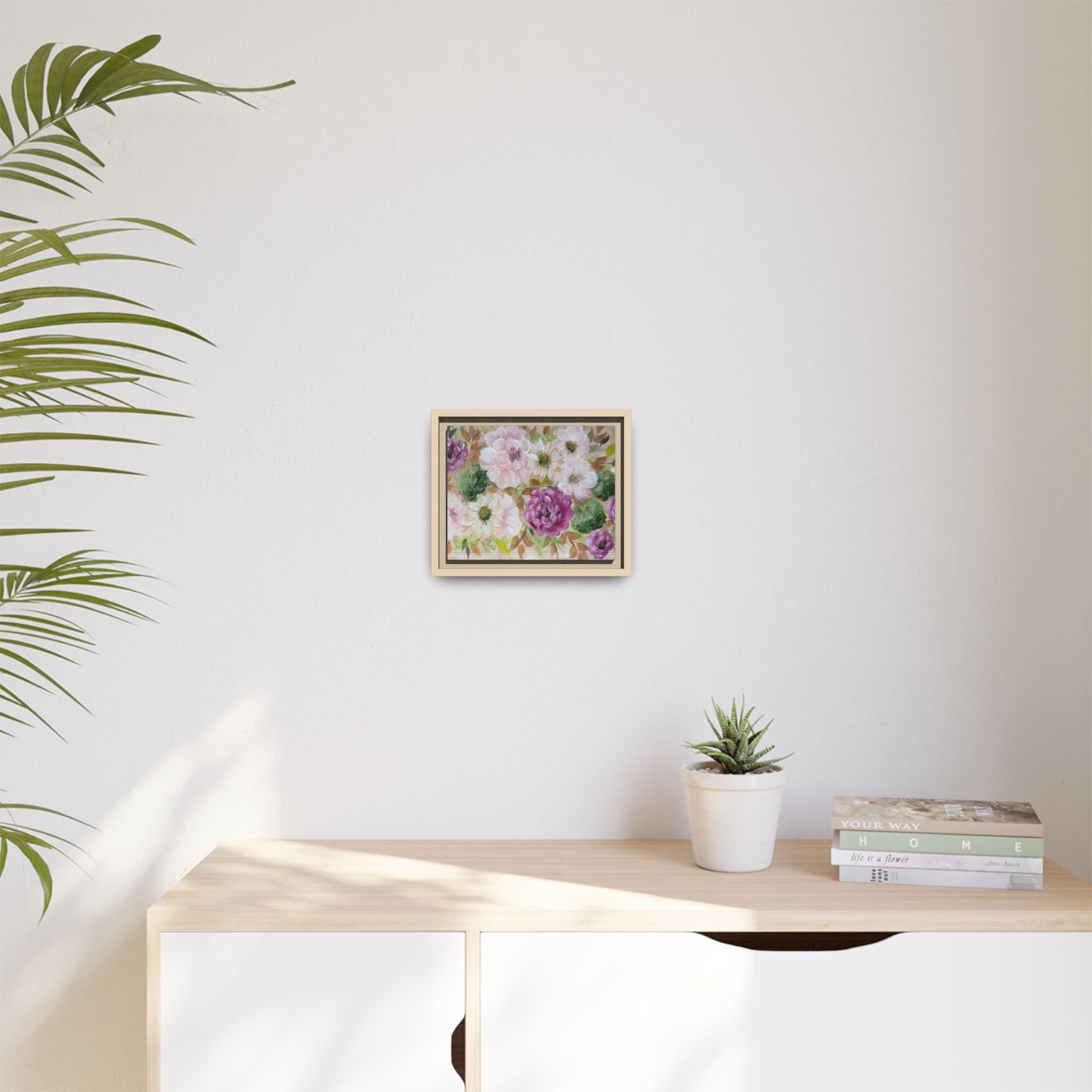Floral Canvas Print — Pink & Mauve Watercolor Peonies