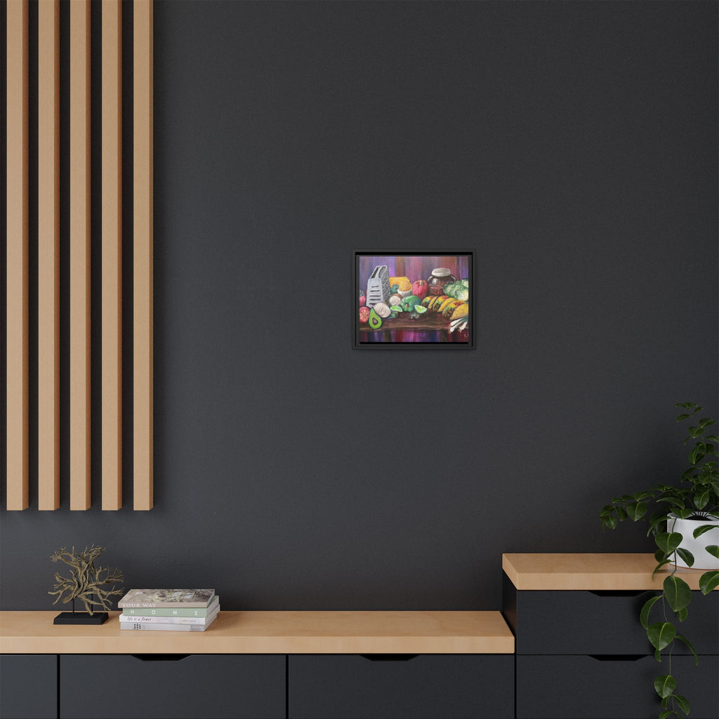 Taco Tuesday Framed Matte Canvas: Colorful Kitchen Still Life Painting
