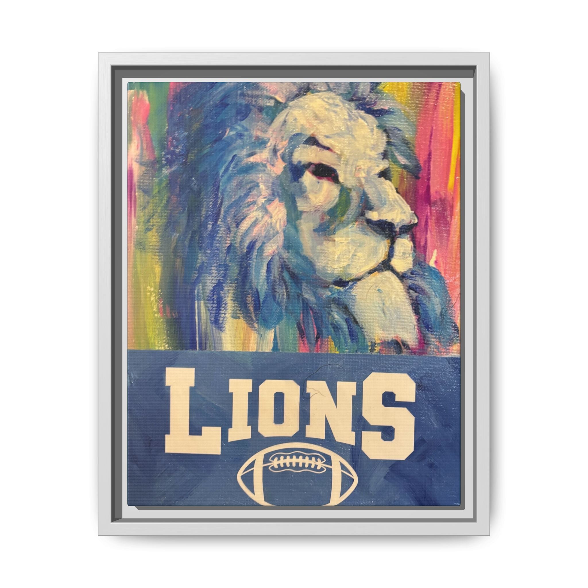 Lion, Matte Canvas, Framed (Multi-color)