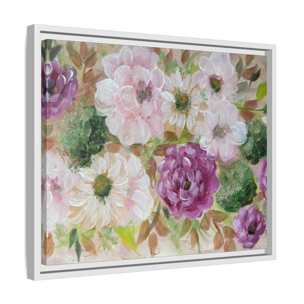 Floral Canvas Print — Pink & Mauve Watercolor Peonies