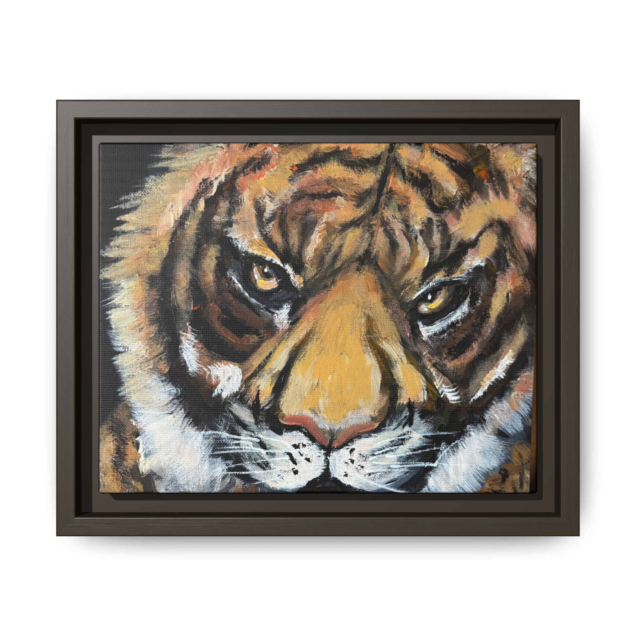 Tiger, Matte Canvas, Framed (Multi-color)