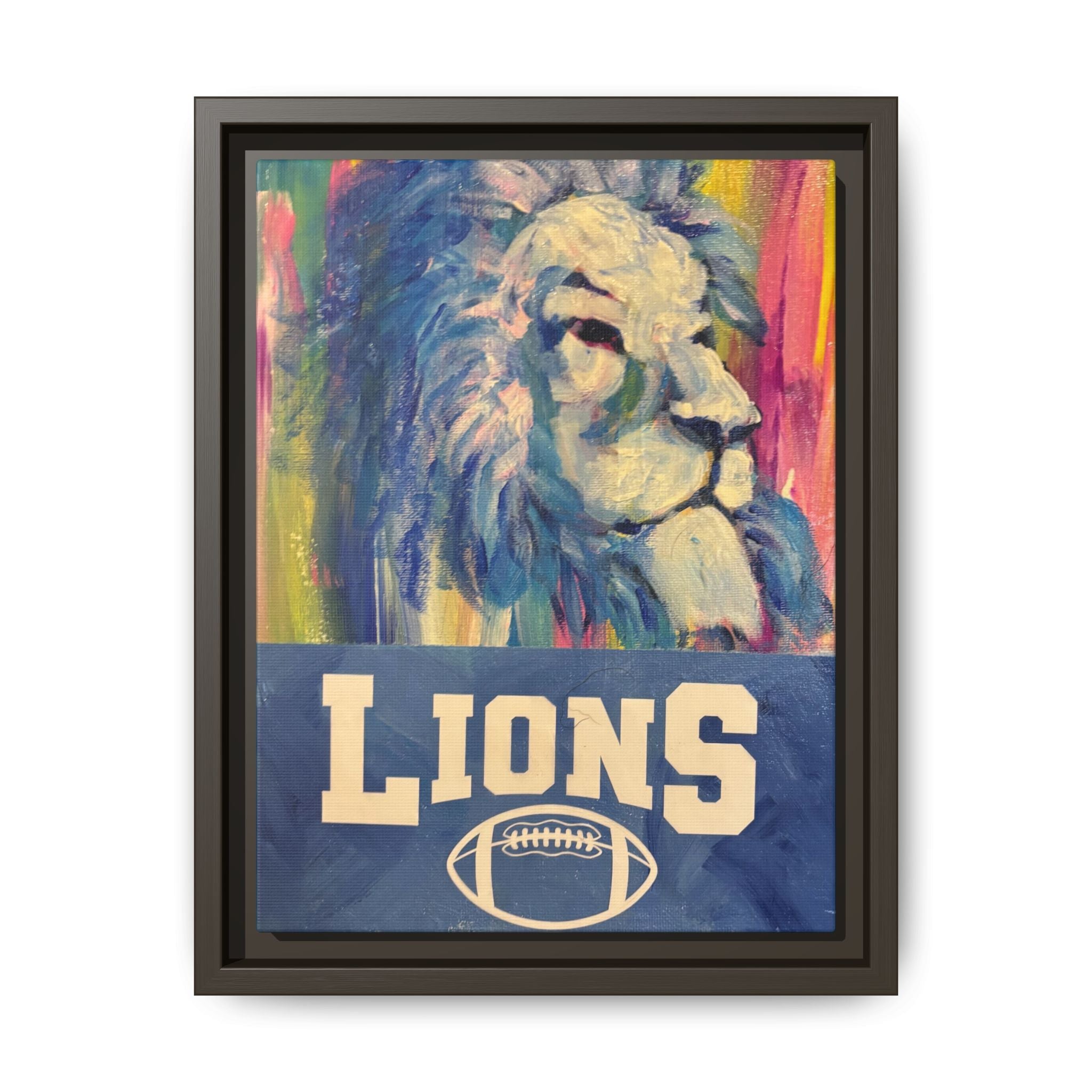 Lion, Matte Canvas, Framed (Multi-color)