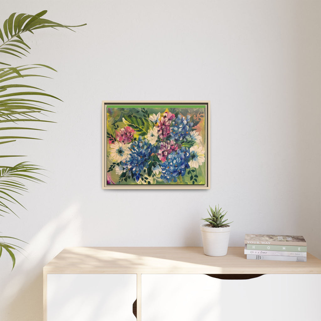 Floral Abstract Matte Canvas, Framed (Multi-color)
