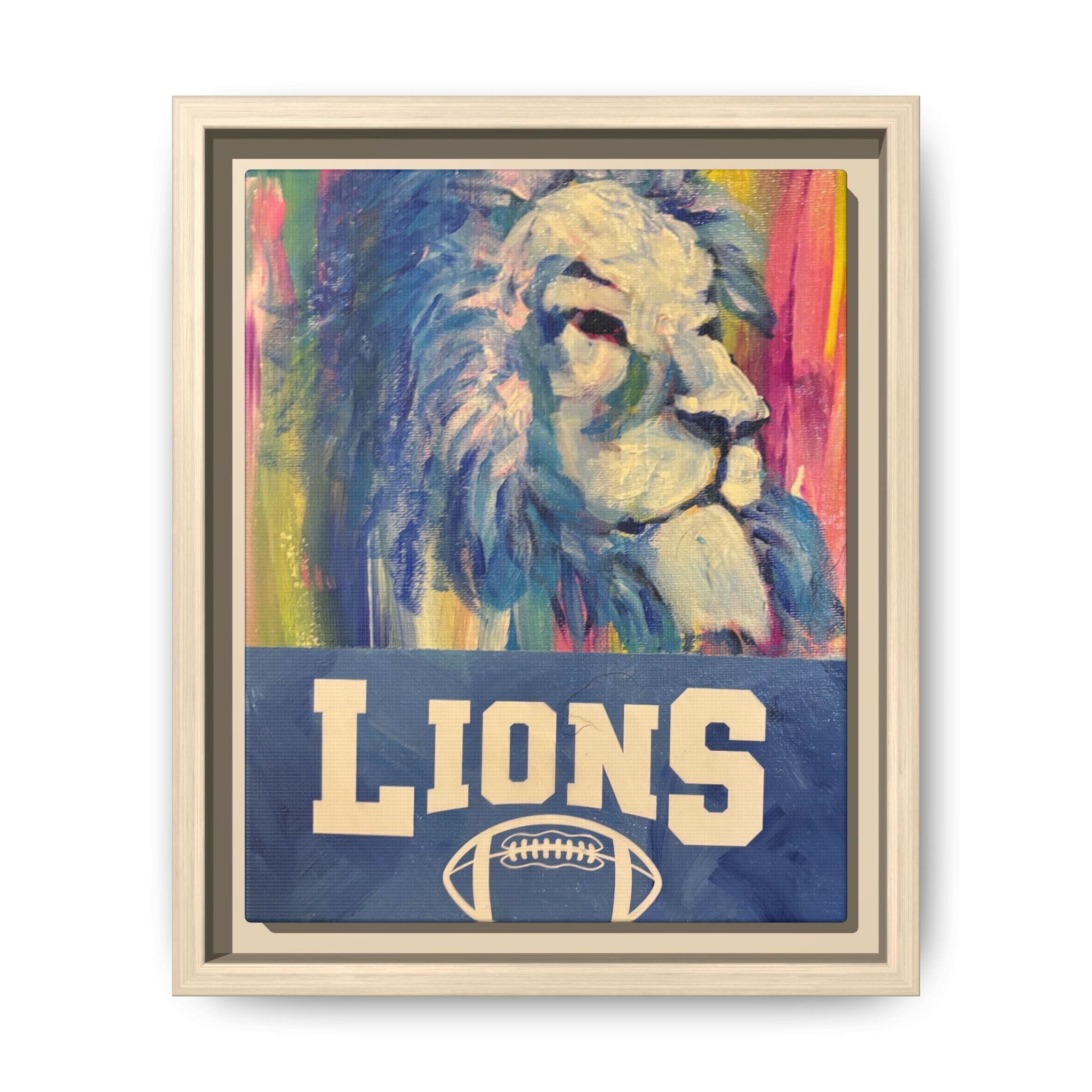 Lion, Matte Canvas, Framed (Multi-color)