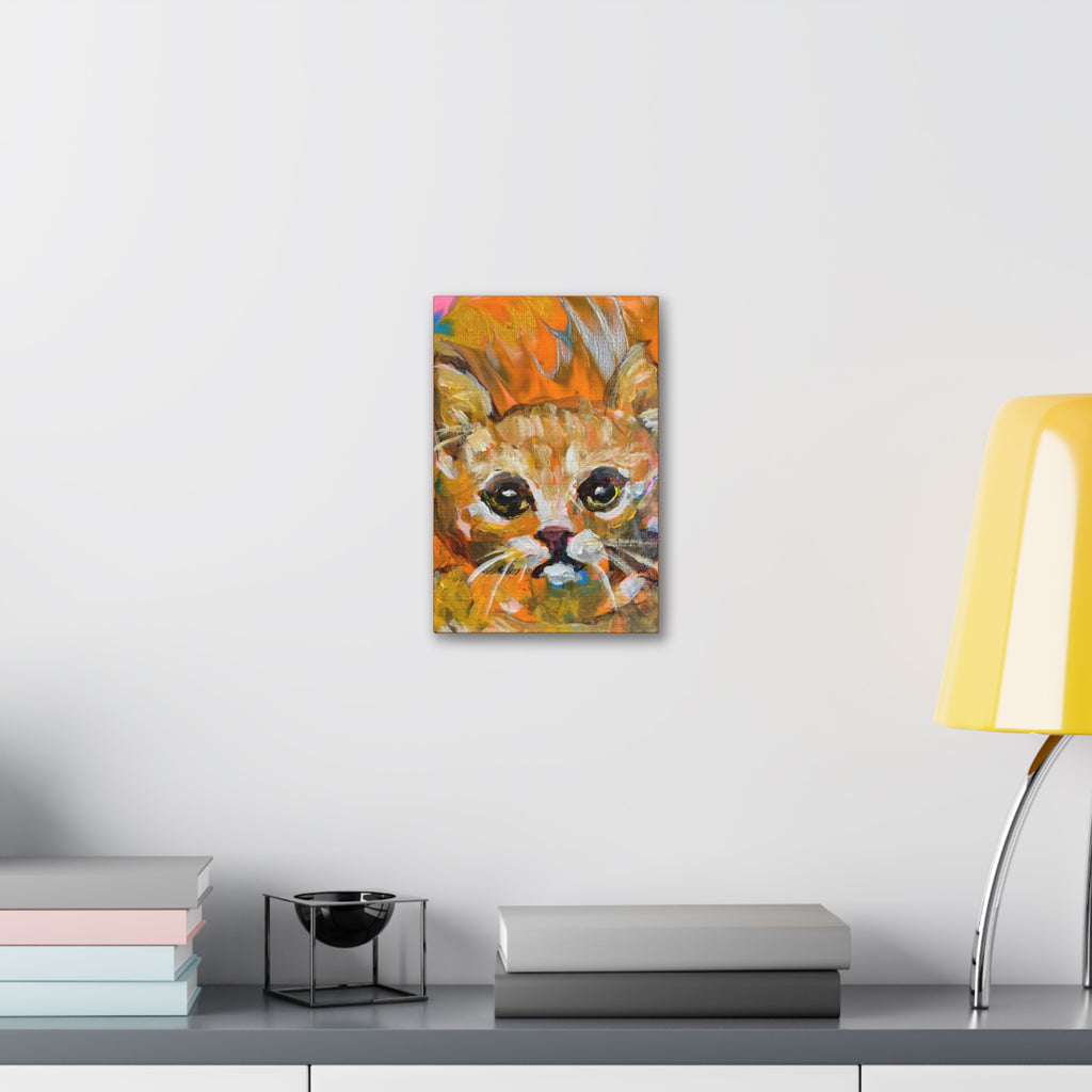 Friendly Cat, Printed Canvas Stretched, 1.5''
