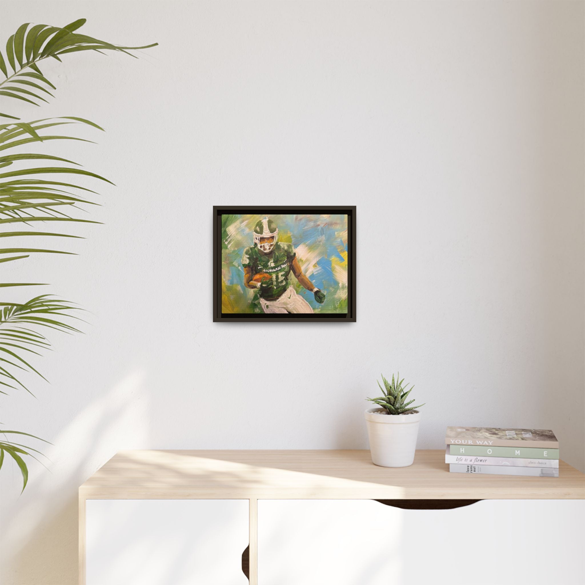 Abstract Football Matte Canvas, Framed (Multi-color)