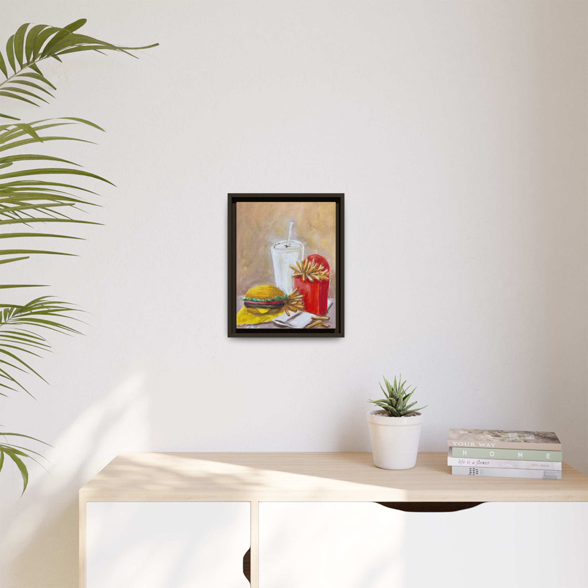 Fast Food Still Life Matte Canvas Framed Wall Art