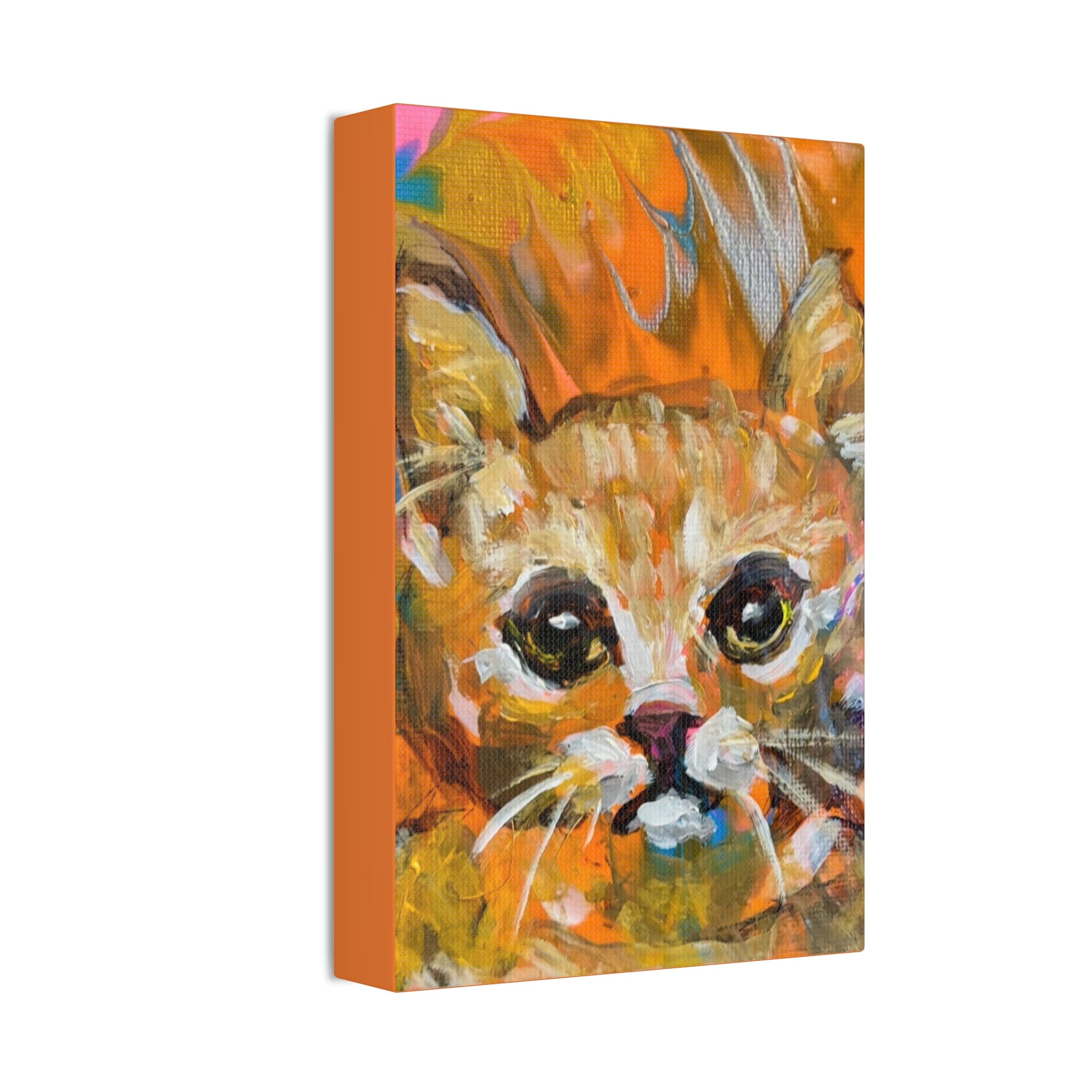 Friendly Cat, Printed Canvas Stretched, 1.5''