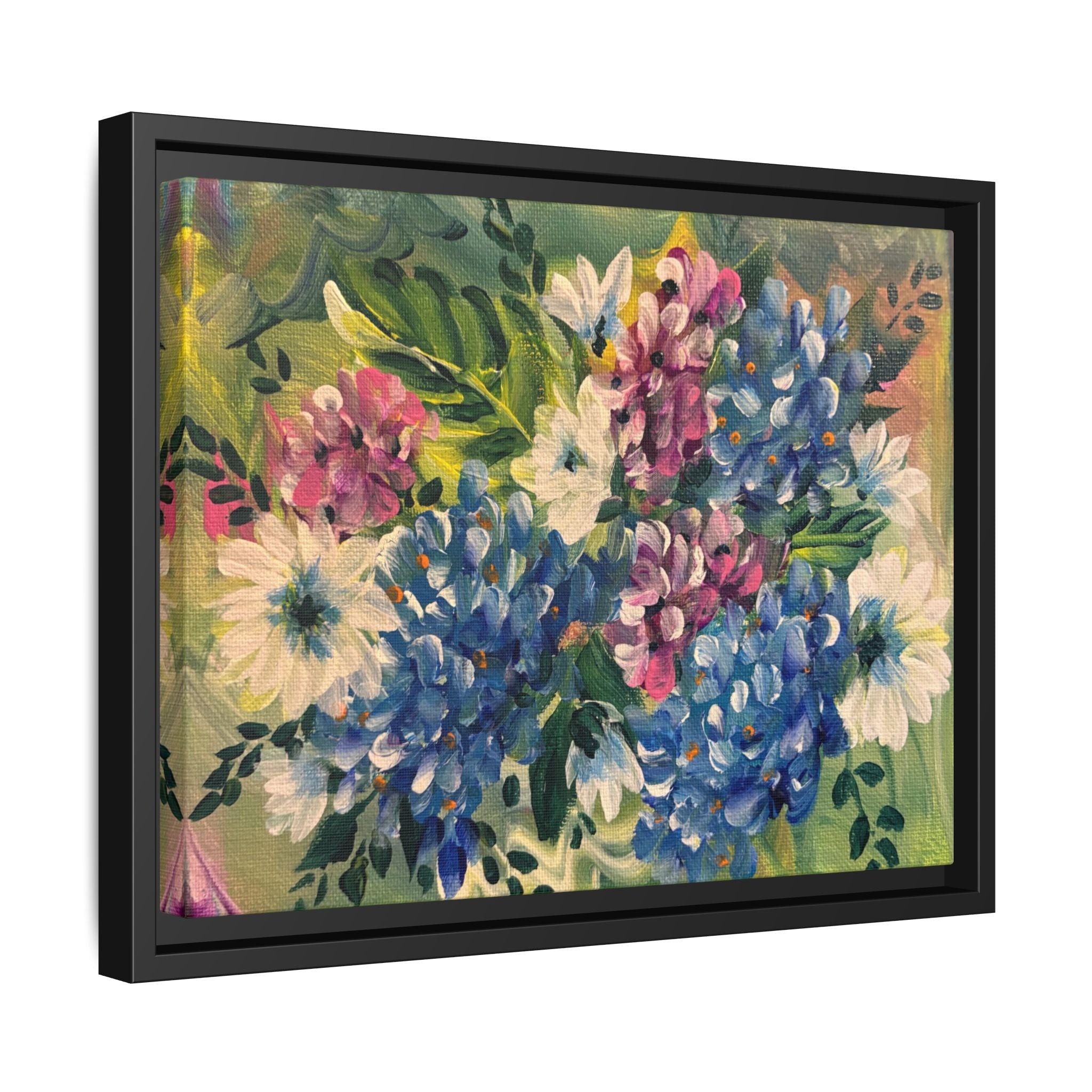 Floral Abstract Matte Canvas, Framed (Multi-color)