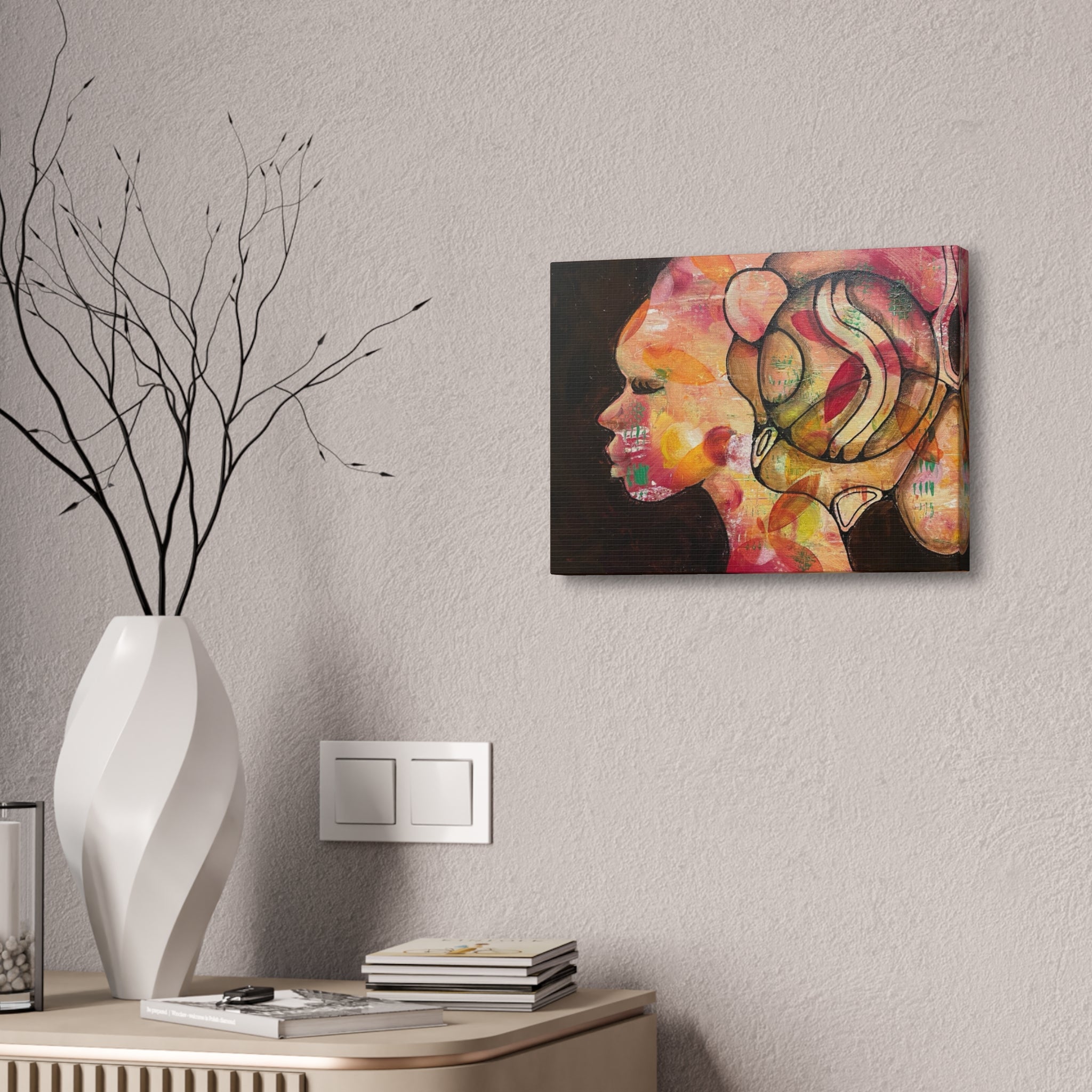 Abstract Woman Profile Canvas Print — Colorful Contemporary Wall Art
