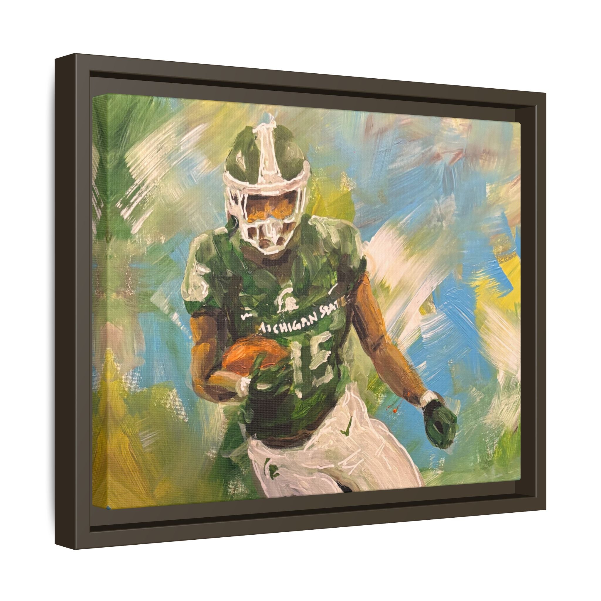 Abstract Football Matte Canvas, Framed (Multi-color)