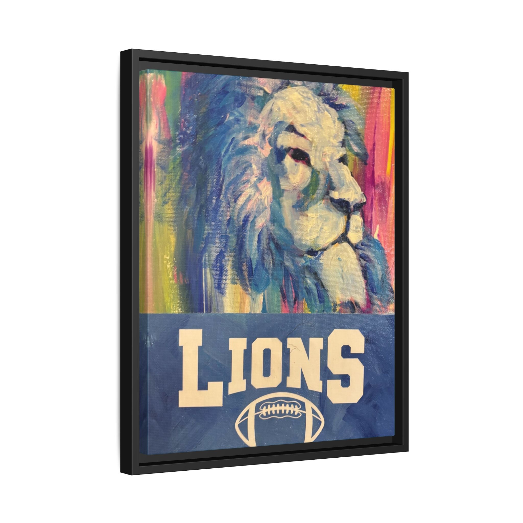 Lion, Matte Canvas, Framed (Multi-color)