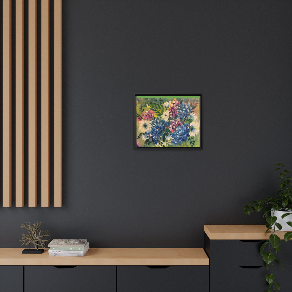 Floral Abstract Matte Canvas, Framed (Multi-color)