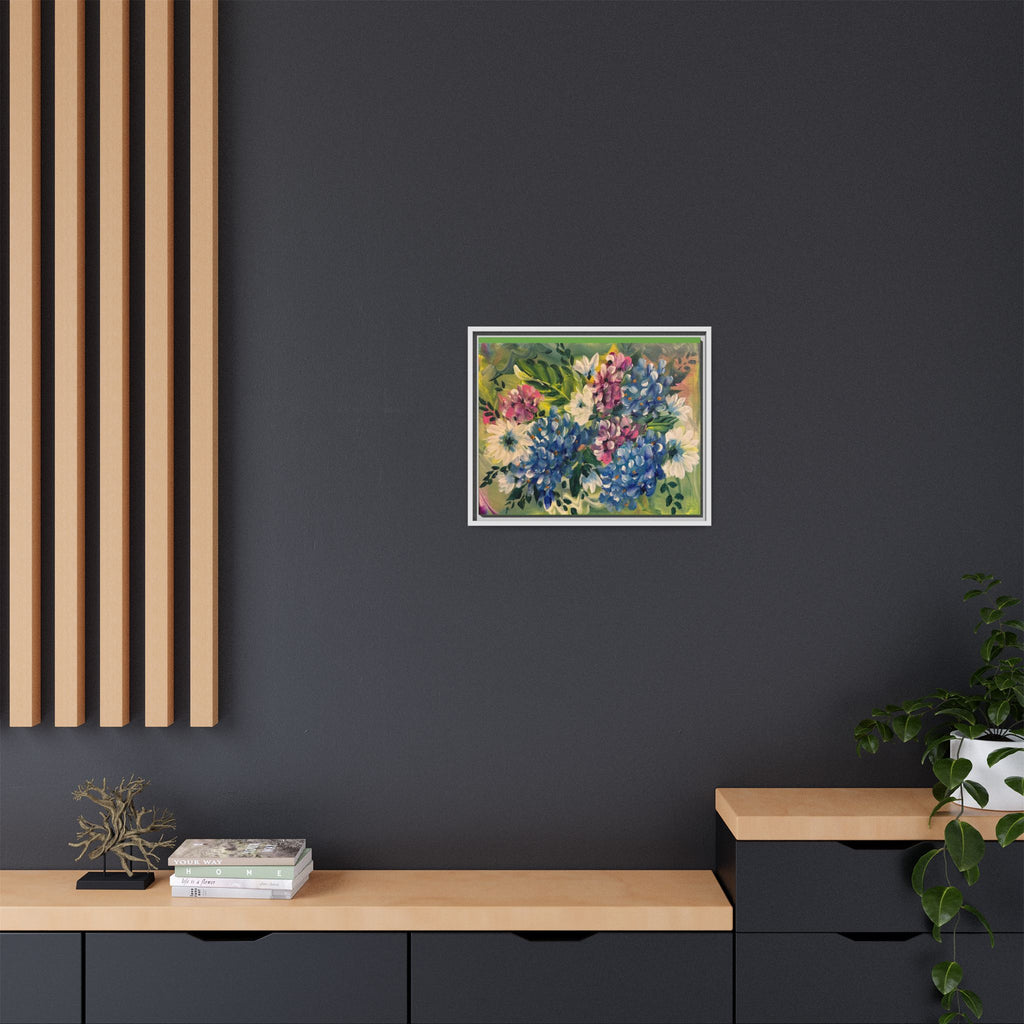 Floral Abstract Matte Canvas, Framed (Multi-color)