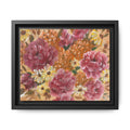 Warm Framed Floral Canvas Print — Vintage Pink Peonies Wall Art