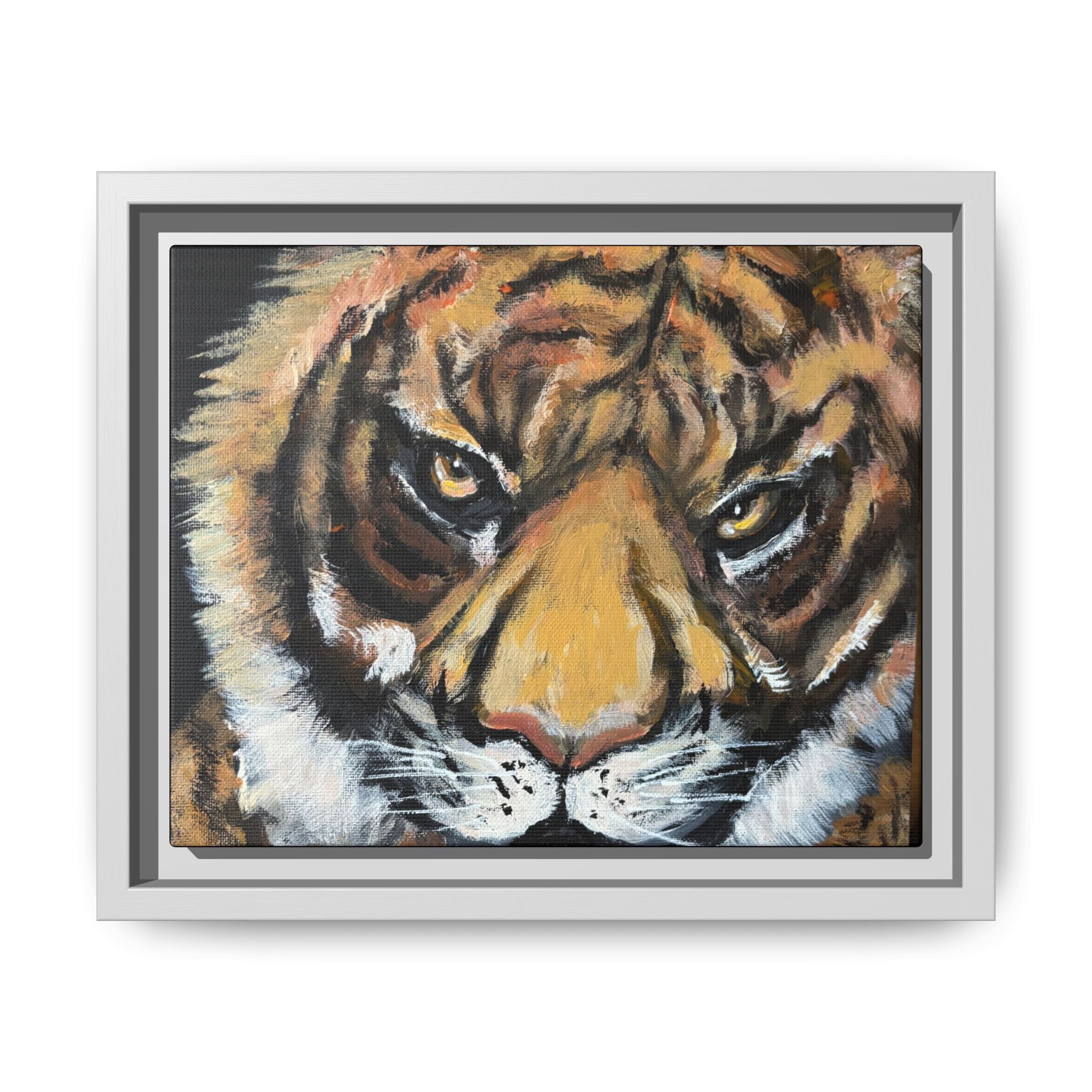 Tiger, Matte Canvas, Framed (Multi-color)