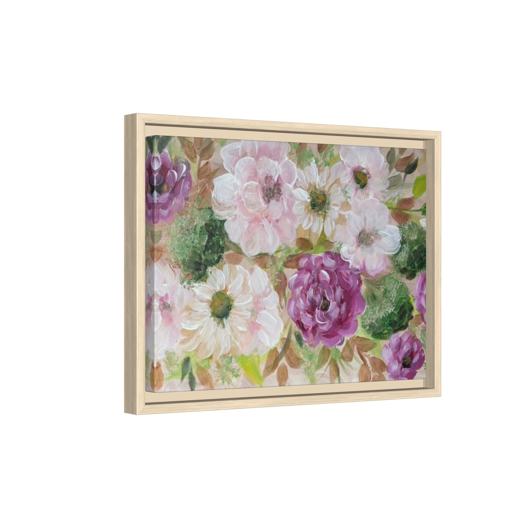 Floral Canvas Print — Pink & Mauve Watercolor Peonies