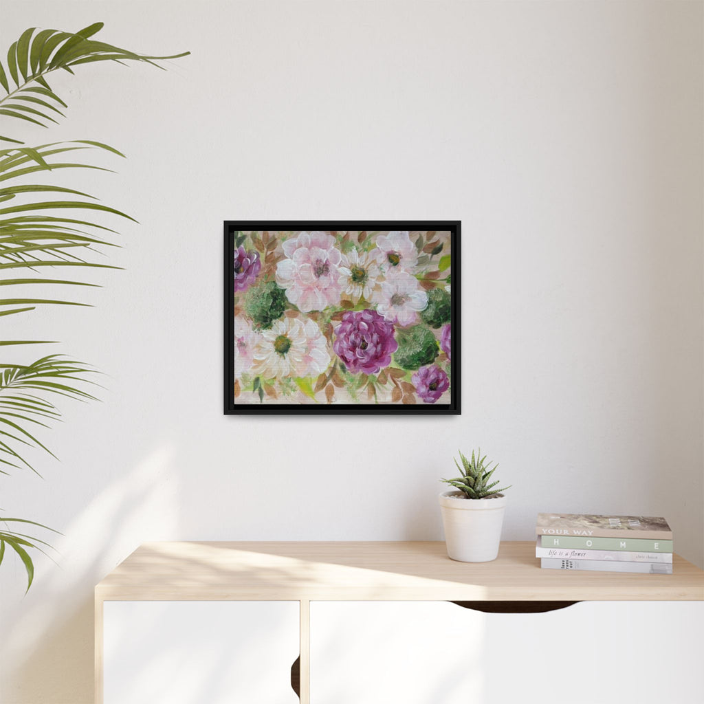Floral Canvas Print — Pink & Mauve Watercolor Peonies