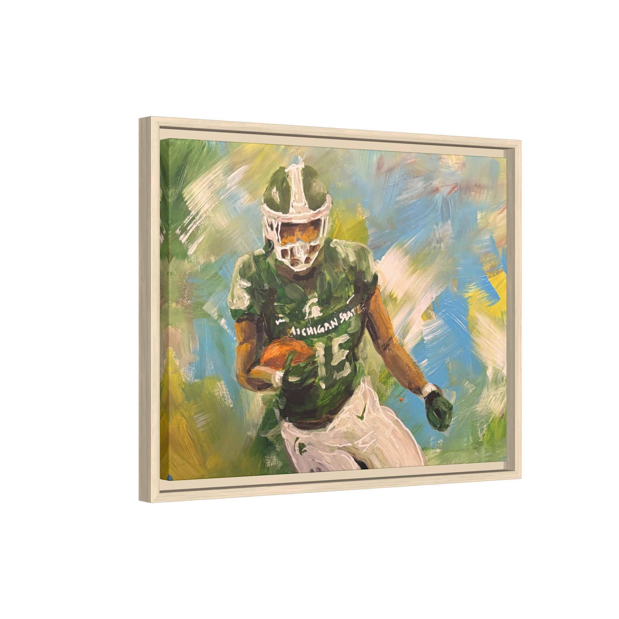 Abstract Football Matte Canvas, Framed (Multi-color)