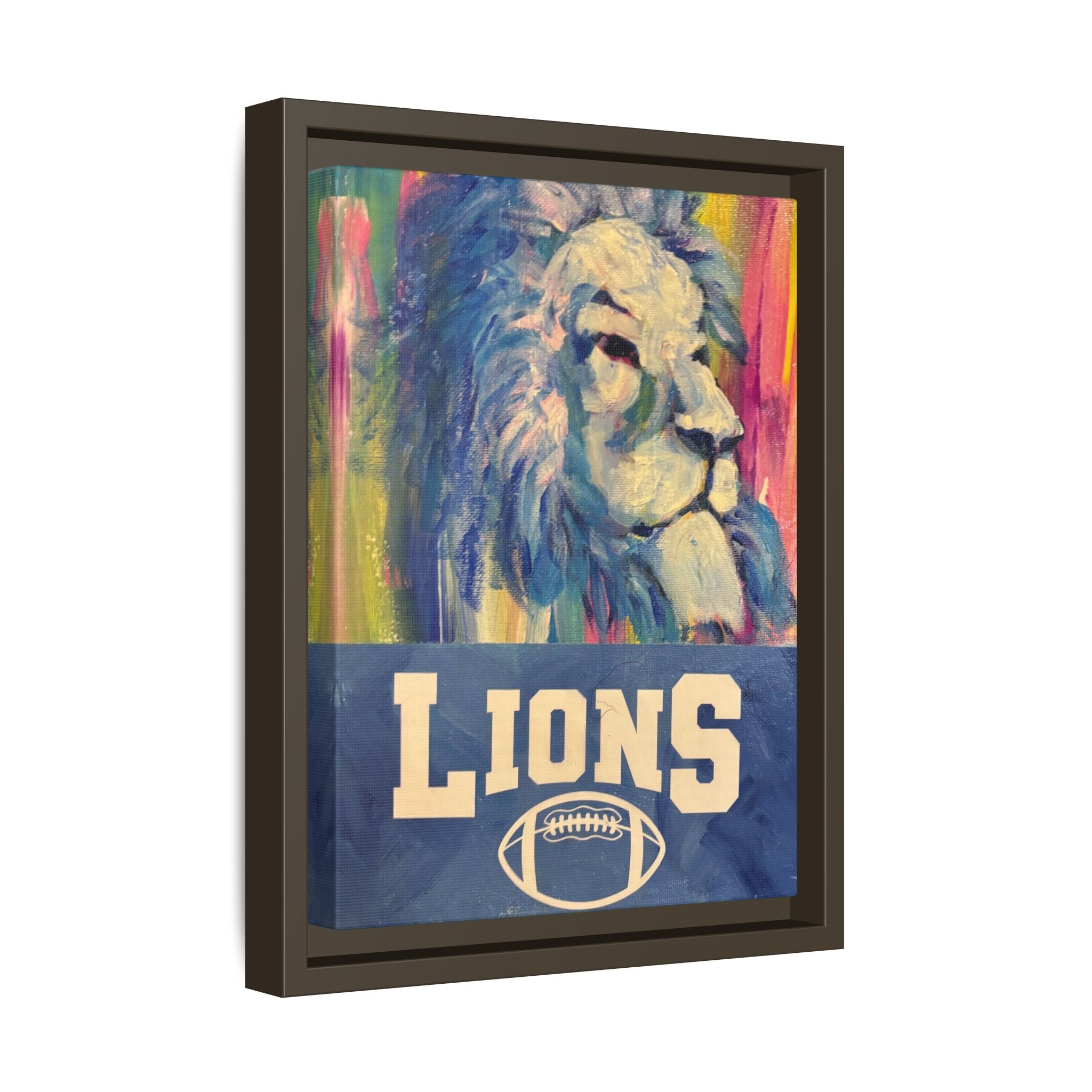 Lion, Matte Canvas, Framed (Multi-color)