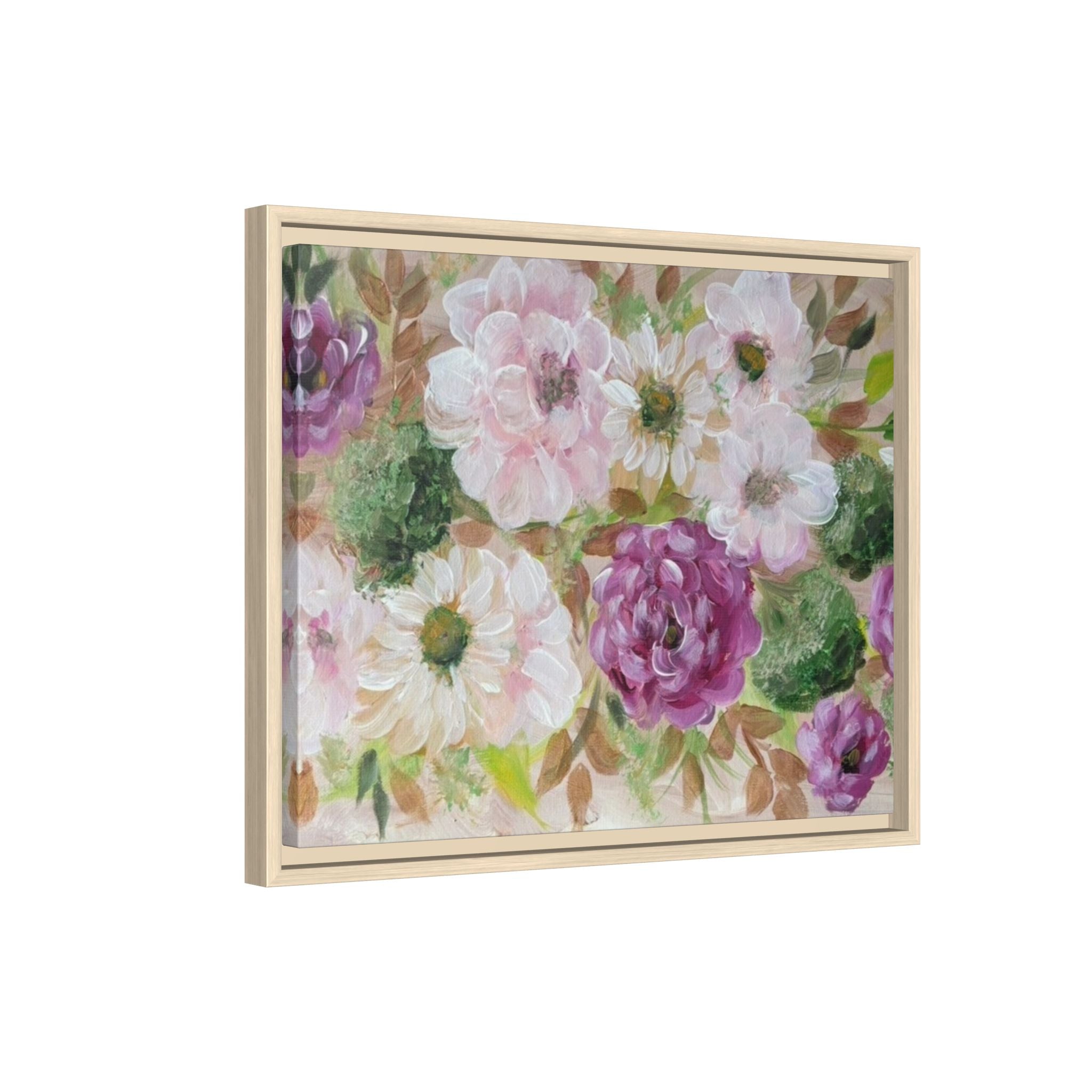 Floral Canvas Print — Pink & Mauve Watercolor Peonies