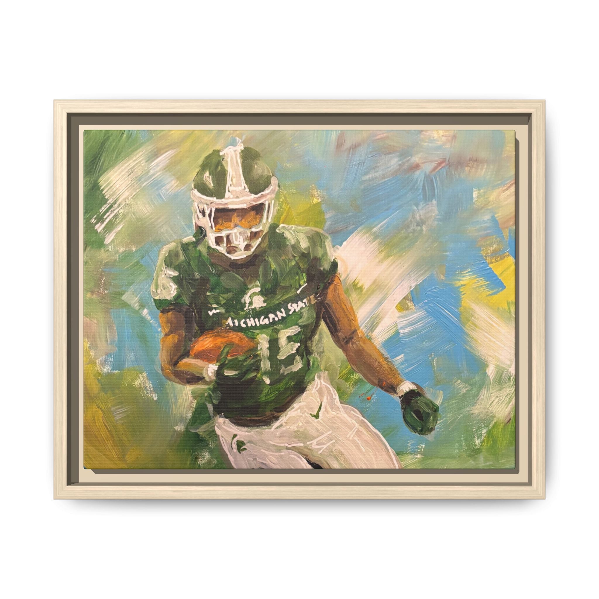 Abstract Football Matte Canvas, Framed (Multi-color)