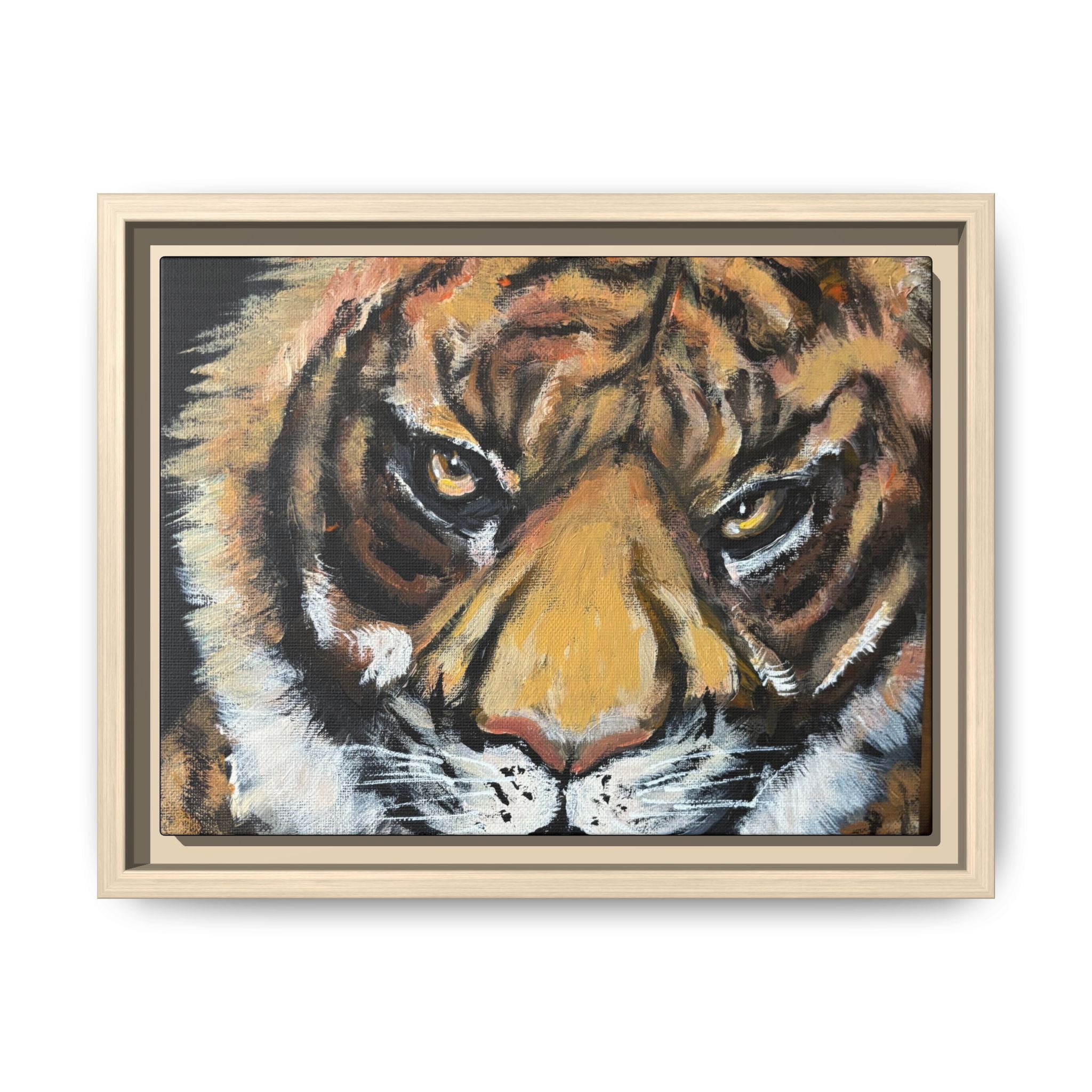 Tiger, Matte Canvas, Framed (Multi-color)