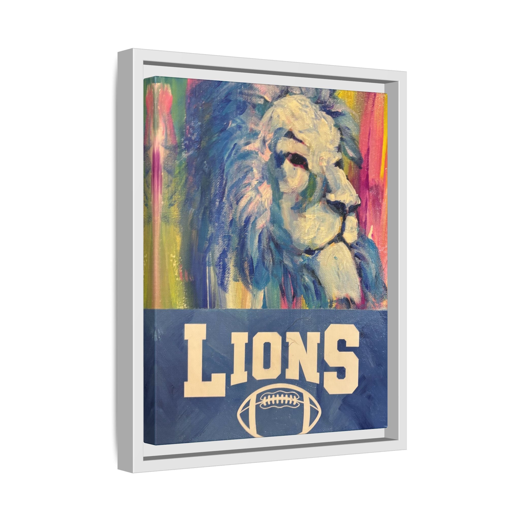 Lion, Matte Canvas, Framed (Multi-color)
