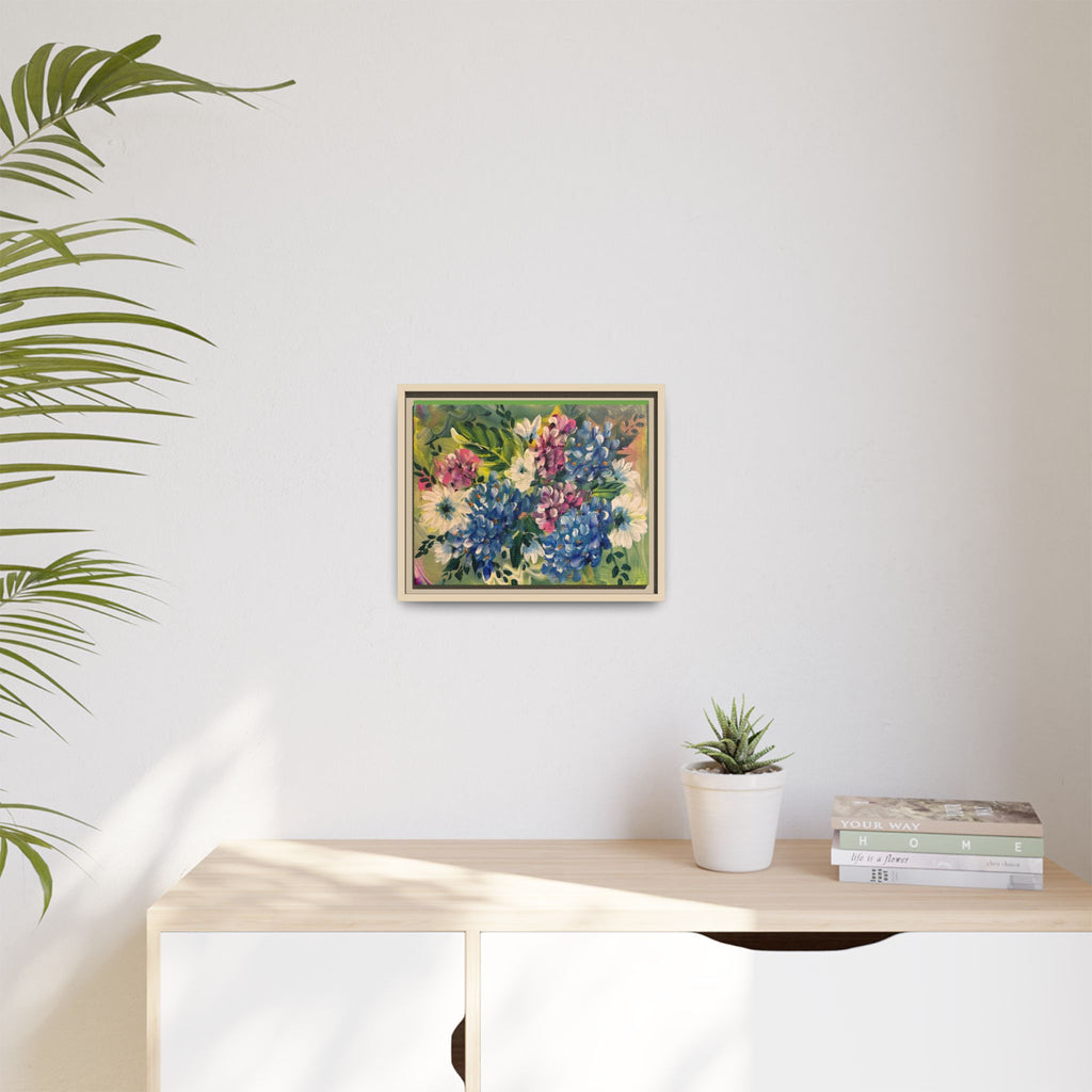 Floral Abstract Matte Canvas, Framed (Multi-color)
