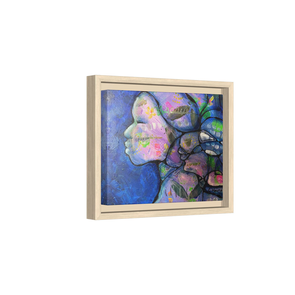 Abstract Woman Framed Matte Canvas Art — Colorful Abstract Profile Portrait
