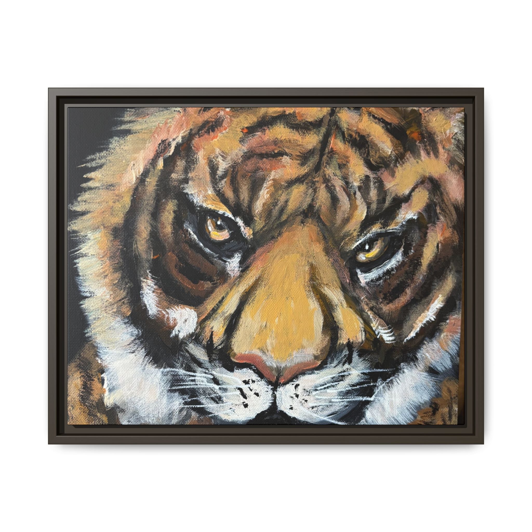 Tiger, Matte Canvas, Framed (Multi-color)