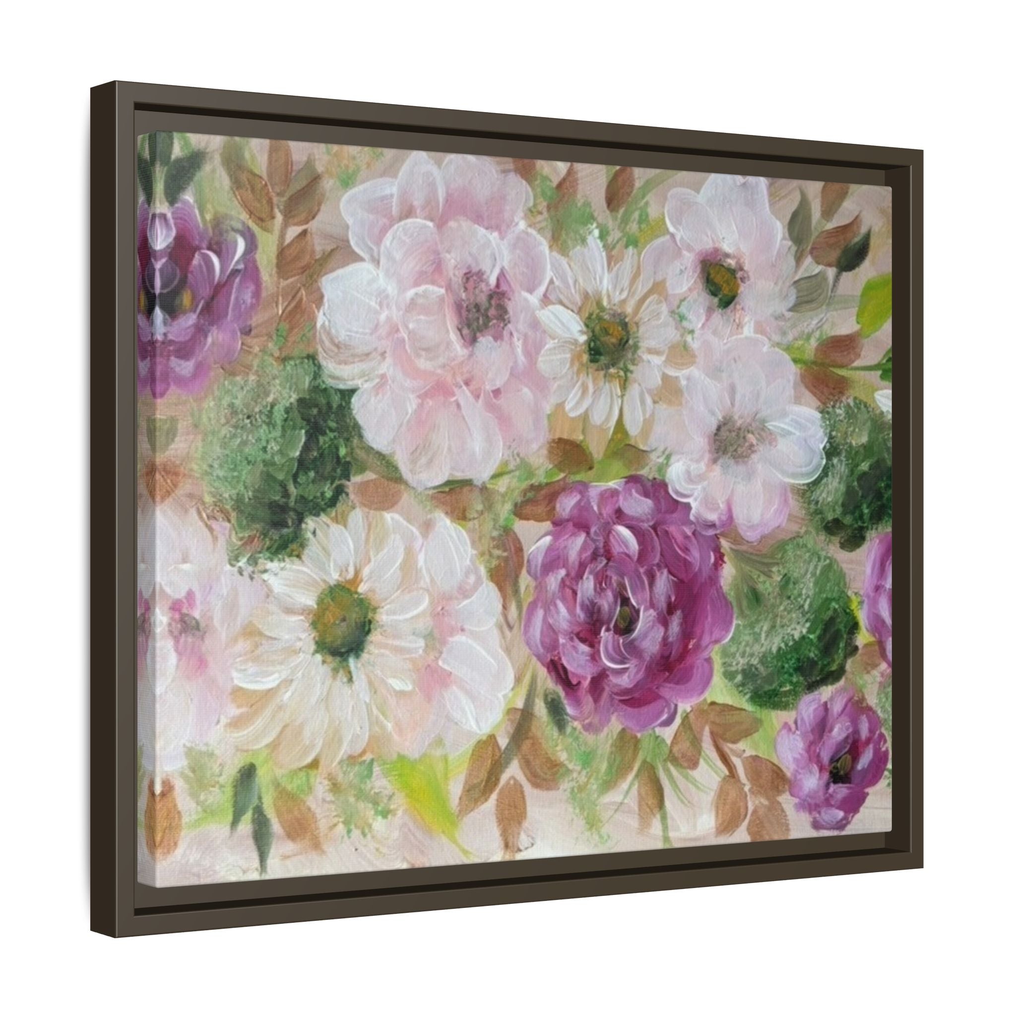 Floral Canvas Print — Pink & Mauve Watercolor Peonies