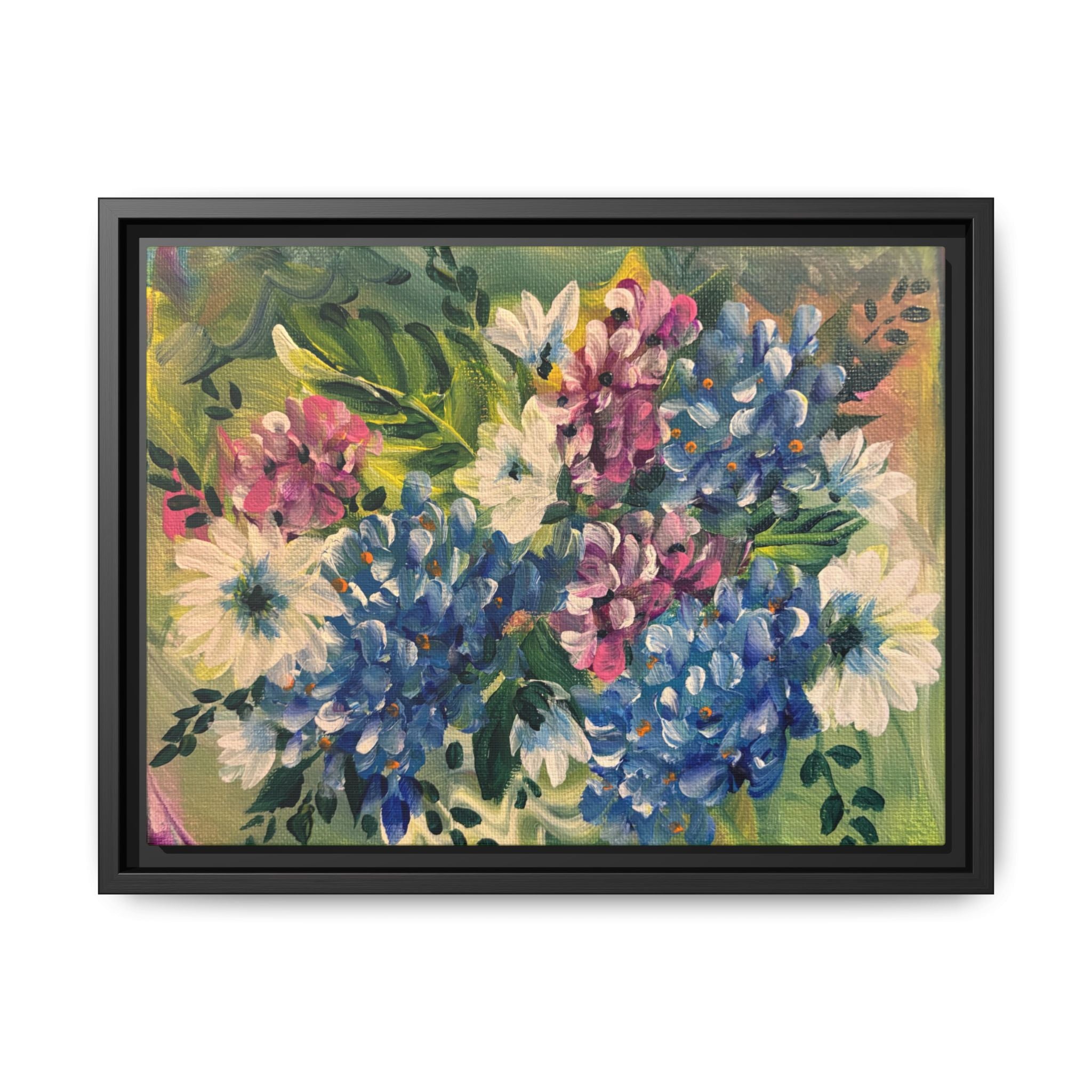 Floral Abstract Matte Canvas, Framed (Multi-color)