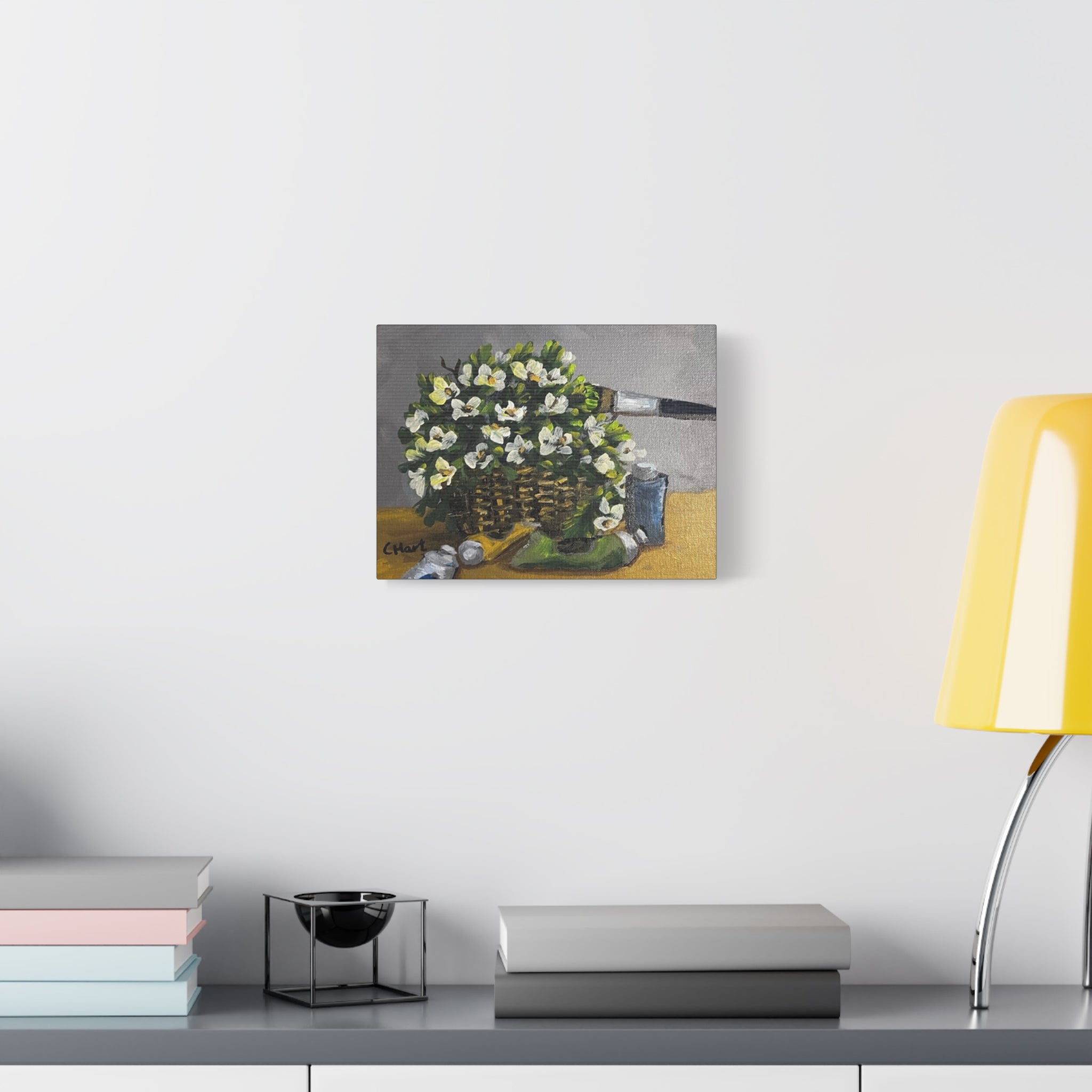 Flower Painting, Matte Printed Canvas, Stretched, 1.25"